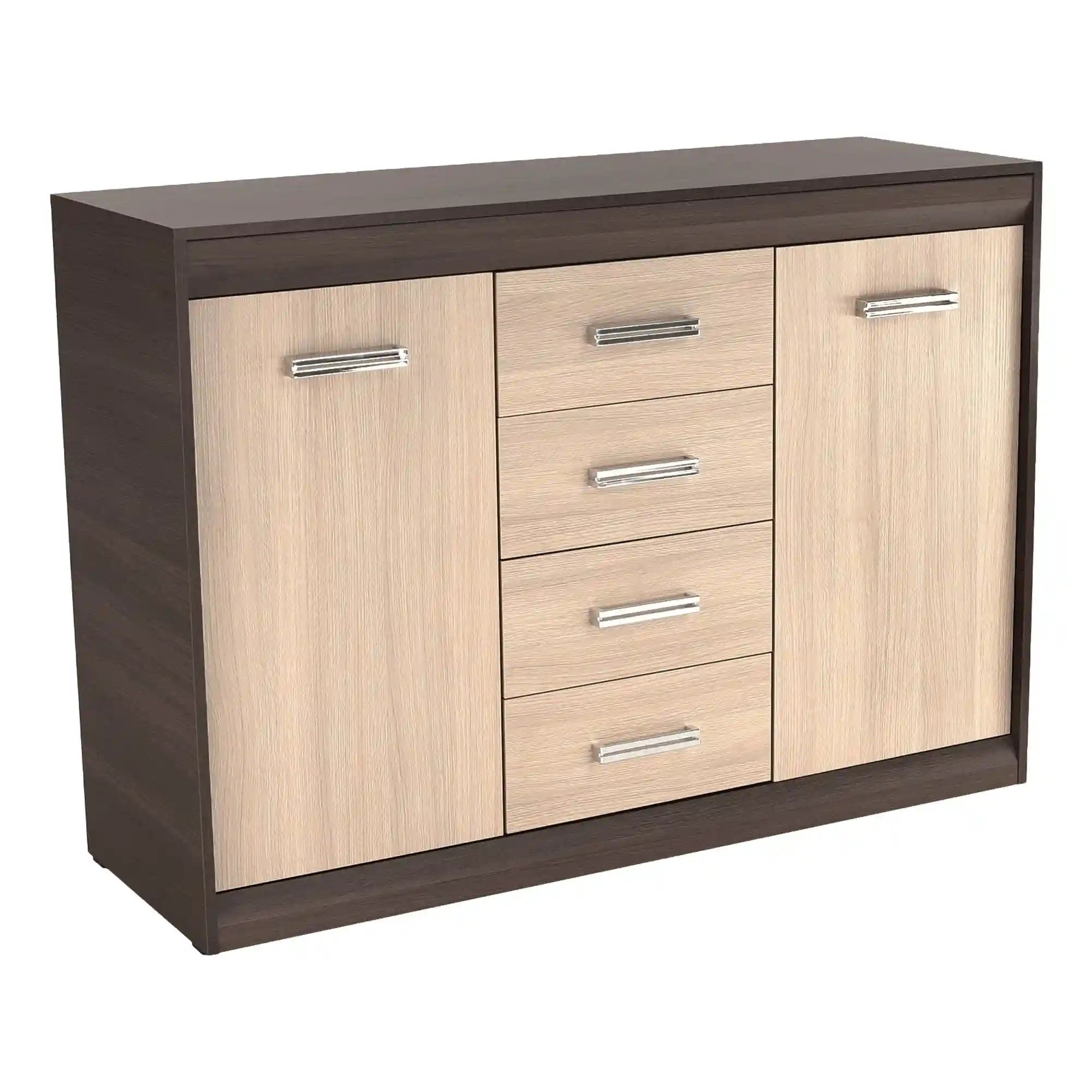 Comoda KORINA, stejar/wenge, DTD laminat, 140x48x100 cm