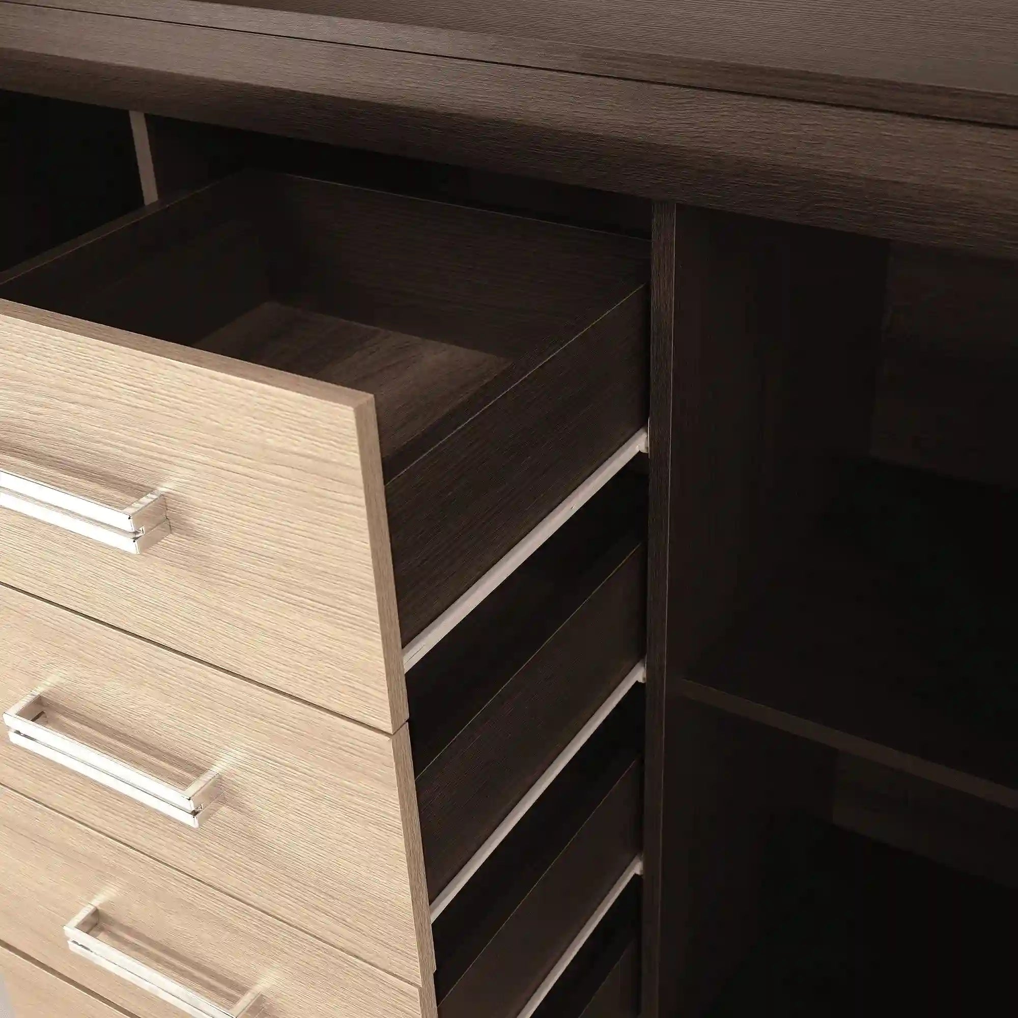 Comoda KORINA, stejar/wenge, DTD laminat, 140x48x100 cm