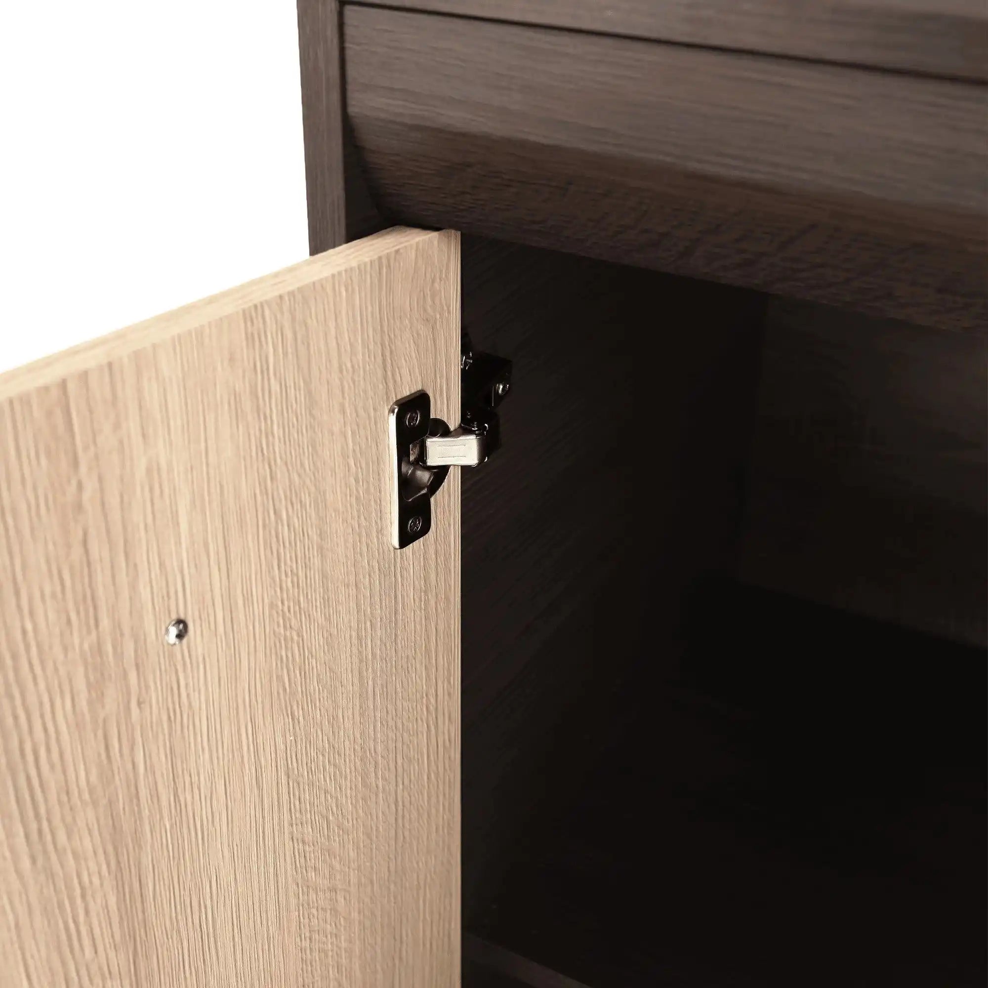 Comoda KORINA, stejar/wenge, DTD laminat, 140x48x100 cm