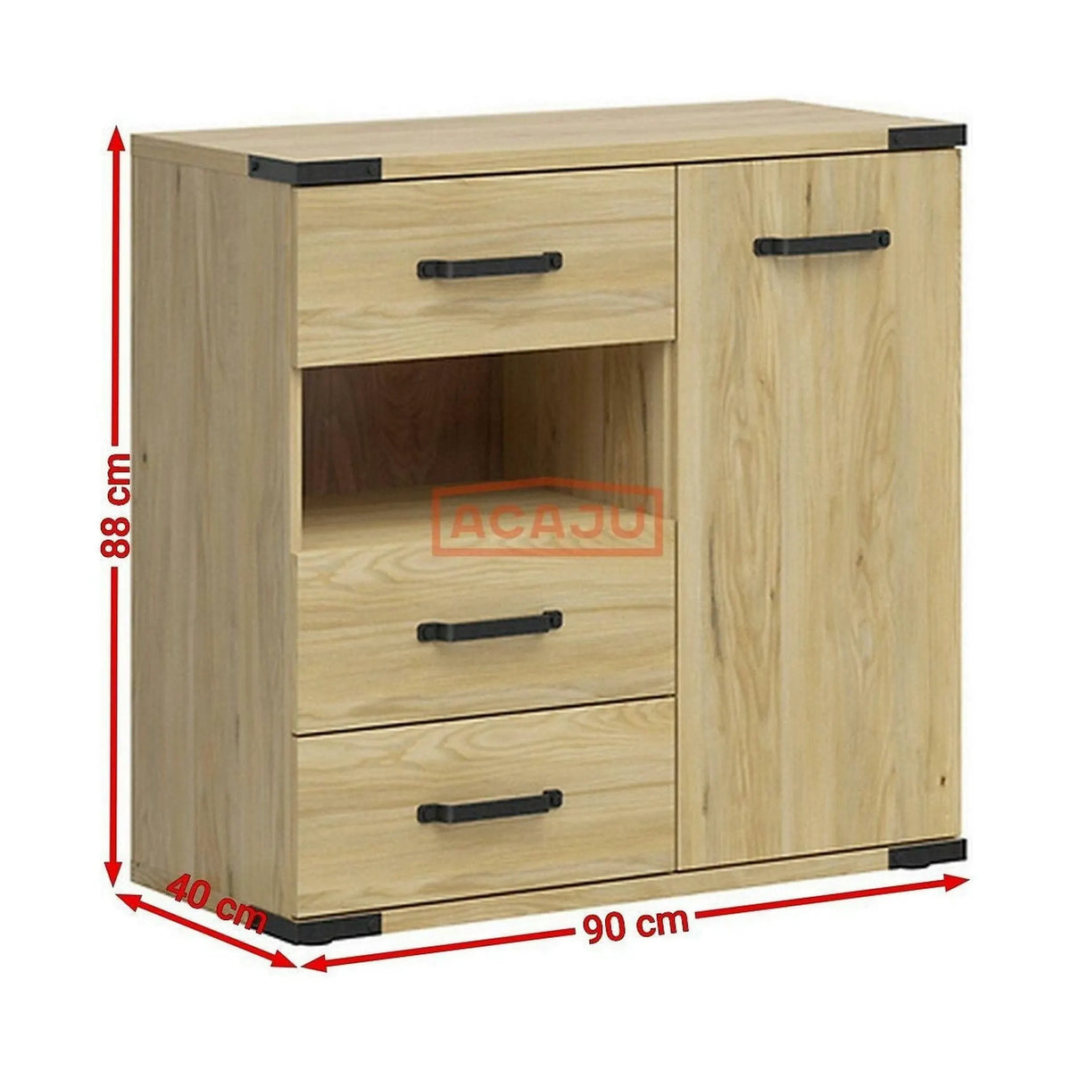 Comoda Lara, stejar, PAL, 90x40x88 cm