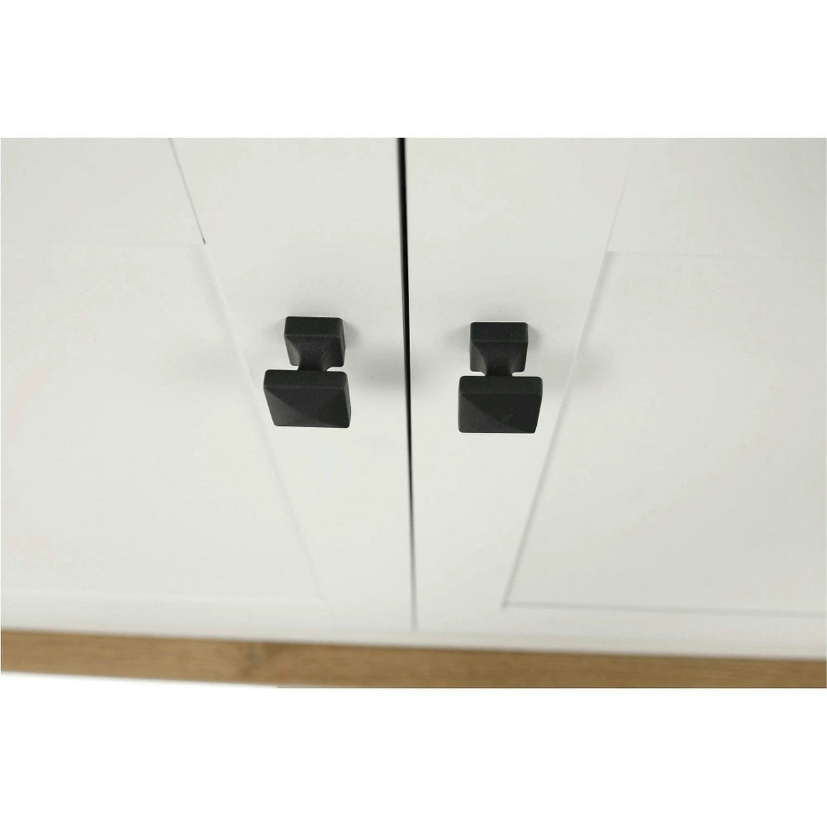 Comoda LEON MZ10, alb/stejar grand, DTD laminat, 160x45x87 cm