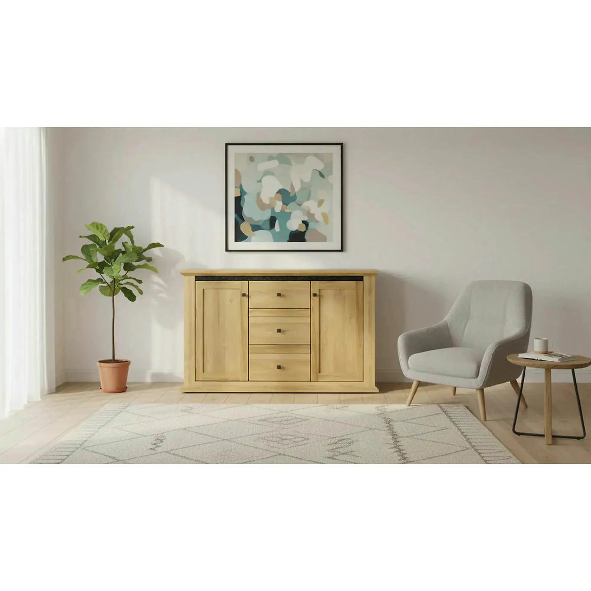Comoda LEON MZ11, stejar grand, DTD laminat, 140x45x87 cm