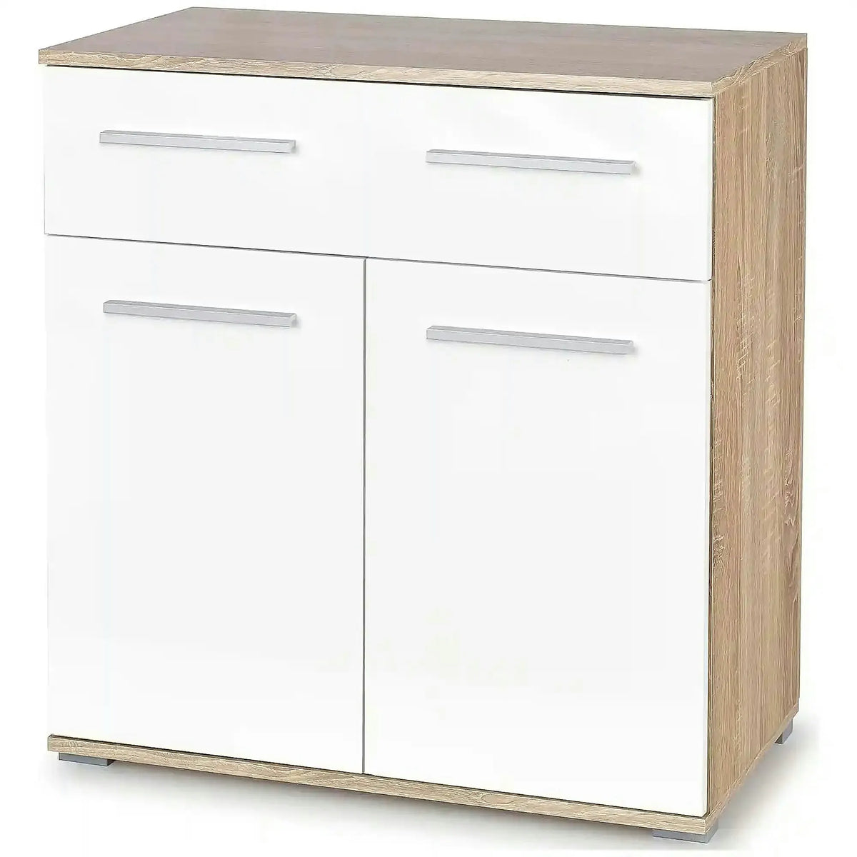 Comoda LIMA KM1, alb/stejar sonoma, PAL, 77x40x82 cm