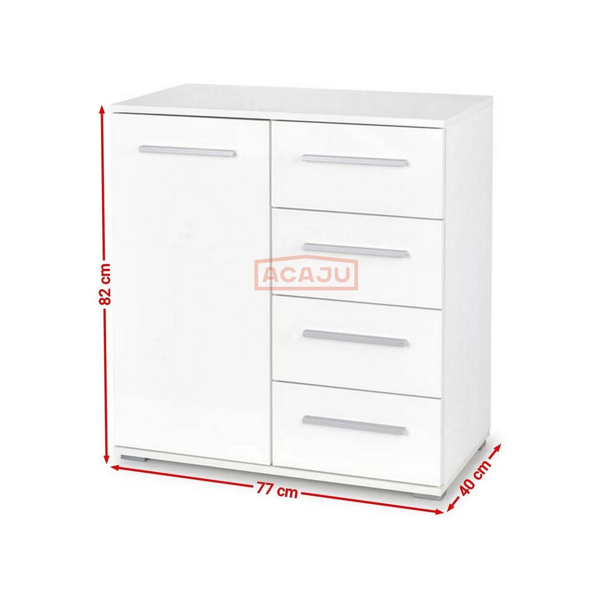 Comoda LIMA KM2, alb, PAL, 77x40x82 cm