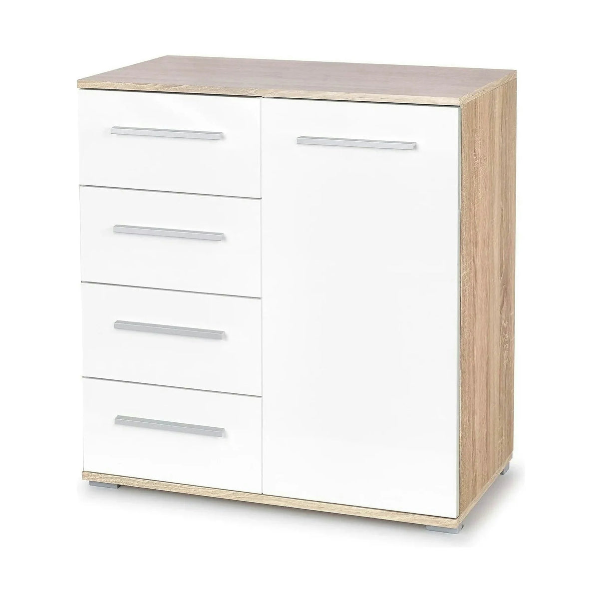 Comoda LIMA KM2, alb/stejar sonoma, PAL, 77x40x82 cm