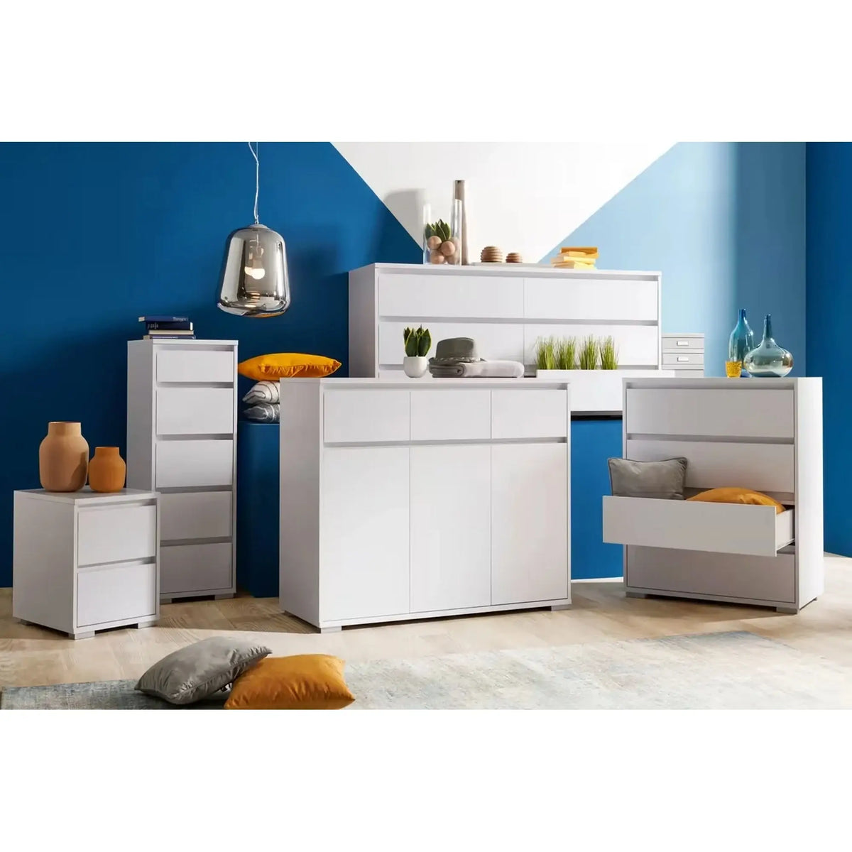 Comoda LINE, alb, PAL, 120x48x103 cm