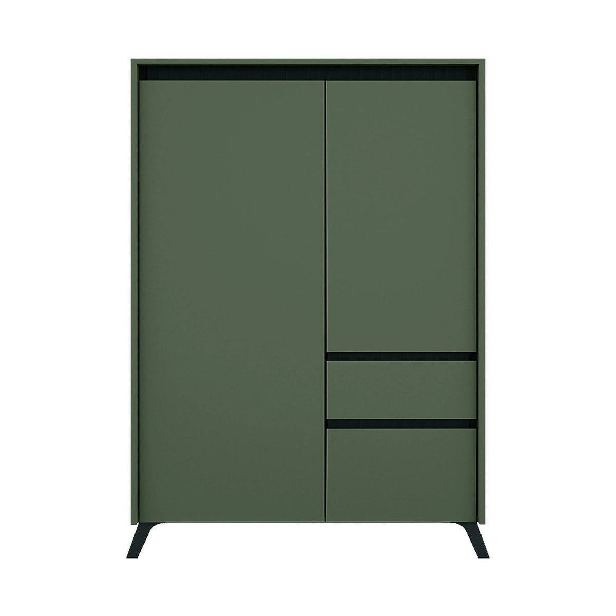 Comoda LOUNGE 4, verde/negru, PAL, 95x45x152.5 cm