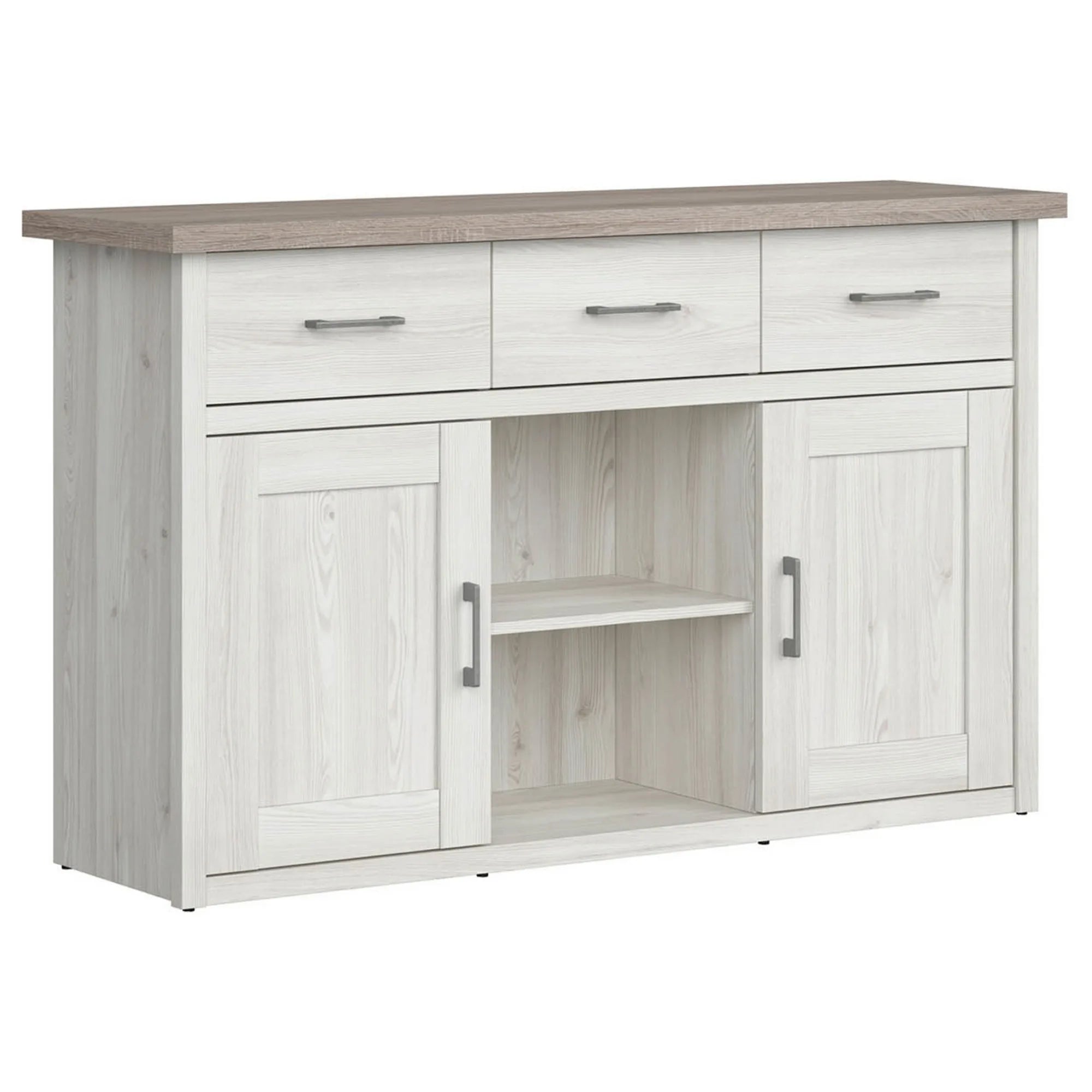 Comoda LUCA JUZI, zada sibiu deschis/stejar sonoma, PAL laminat, 148x43x90 cm