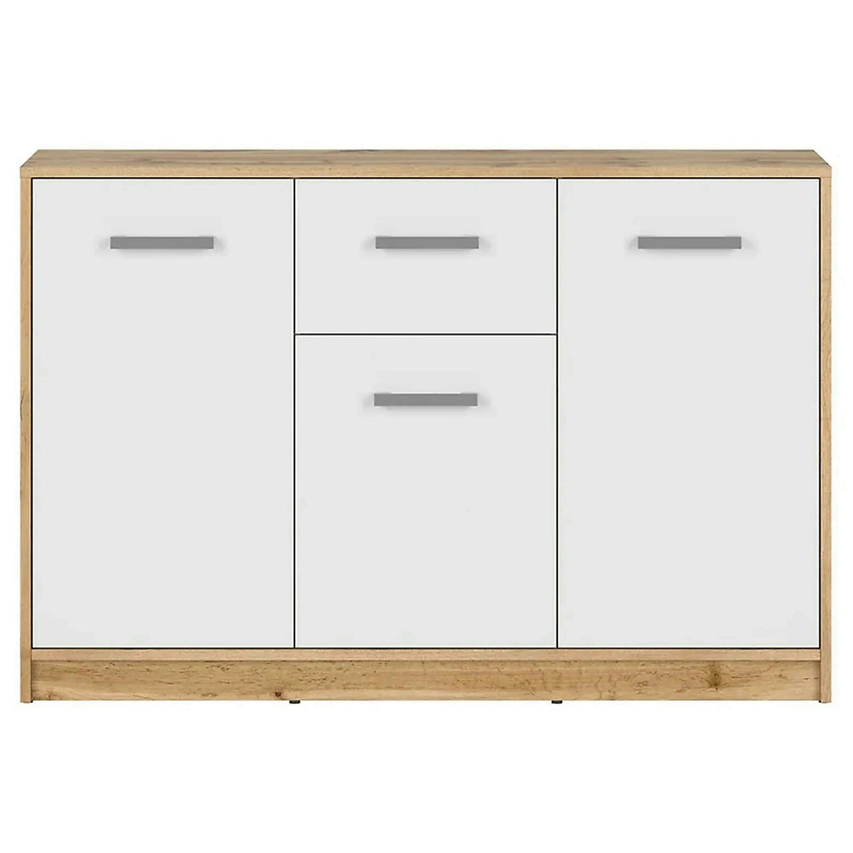 Comoda Matos, stejar wotan/alb, PAL, 119x34x79 cm