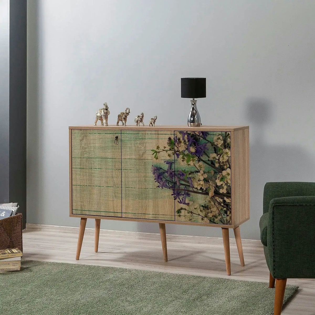 Comoda Mega - 727, stejar sonoma, PAL melaminat, 120x36x90 cm