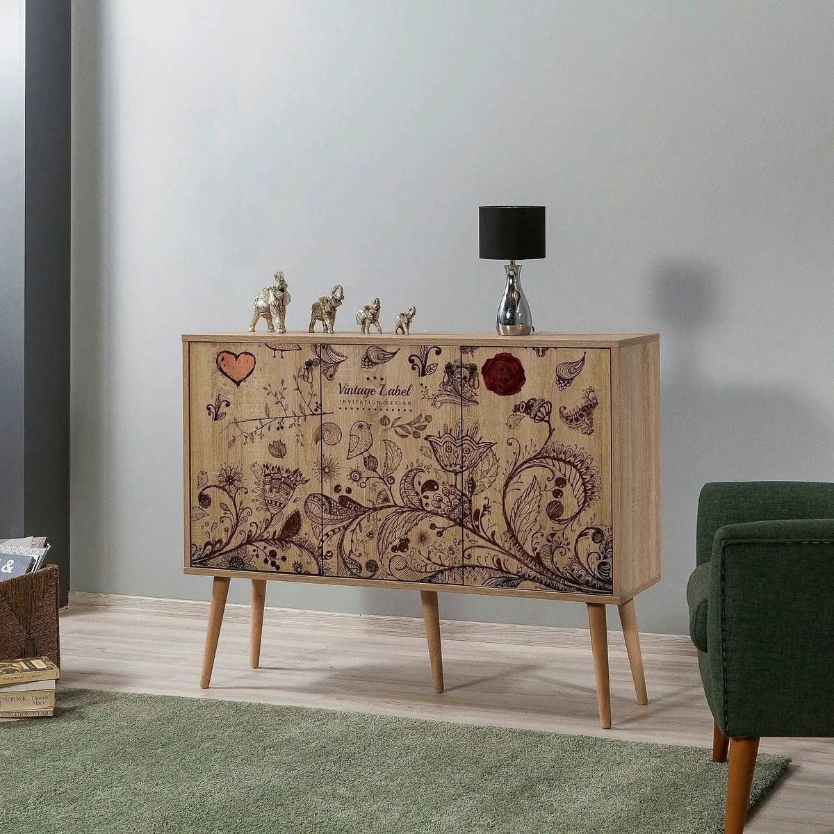 Comoda MEGA-731, stejar sonoma, PAL melaminat, 120x36x90 cm