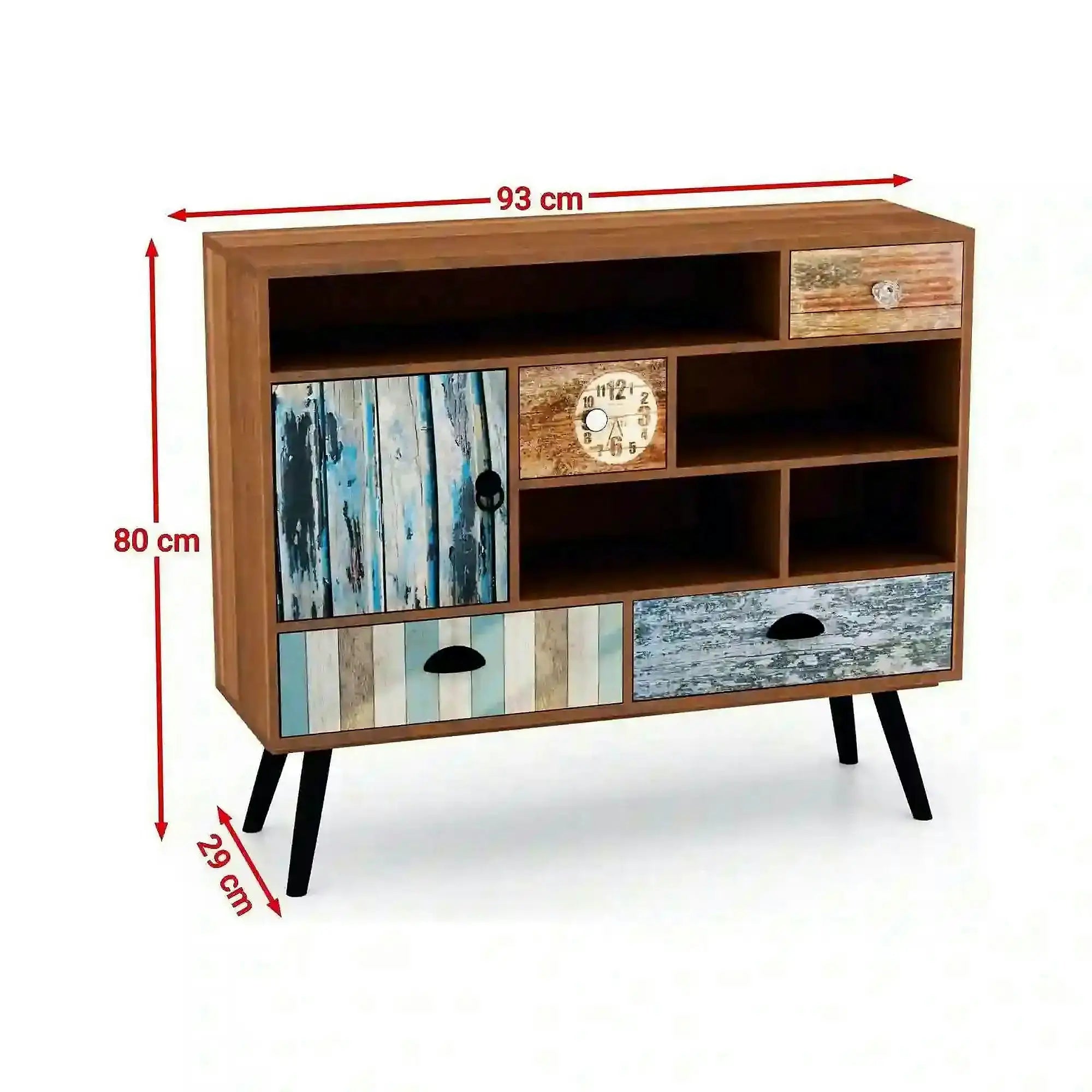 Comoda MEZO KM3, multicolor, PAL/metal, 93x29x80 cm