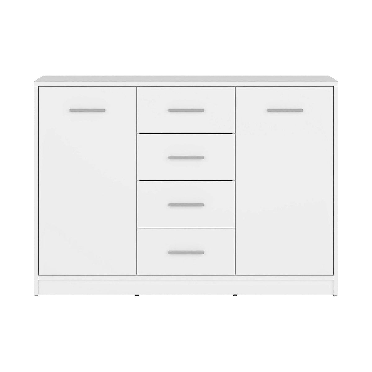 Comoda NEPO PLUS, alb, PAL laminat, 119x34x84 cm