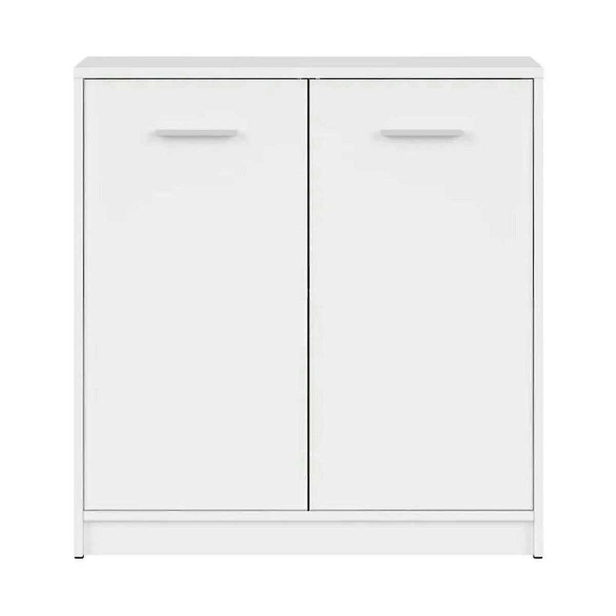 Comoda NEPO PLUS, alb, PAL laminat, cu 2 usi, 80x34x84 cm