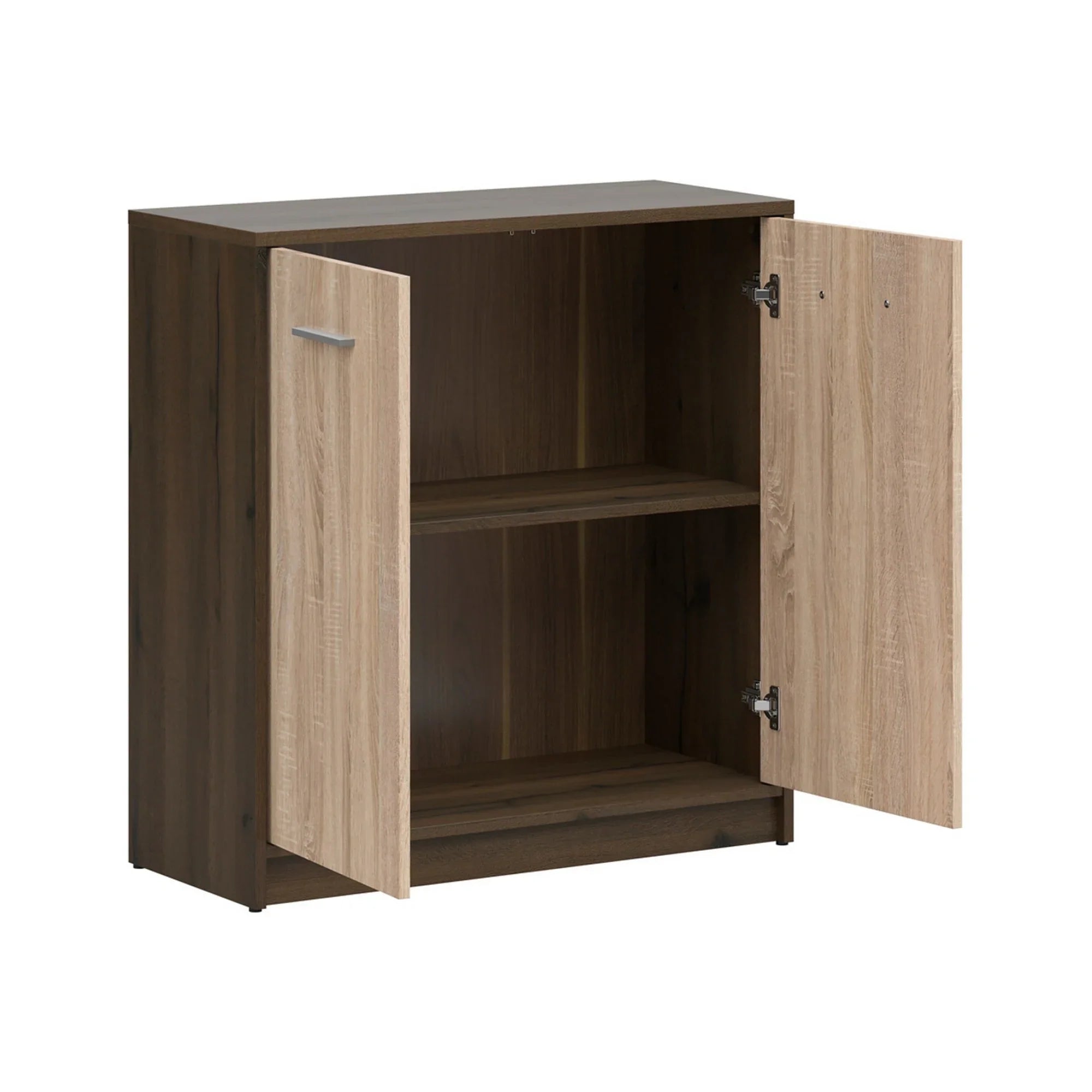 Comoda NEPO PLUS, stejar inchis/stejar sonoma, PAL laminat, 80x34x84 cm