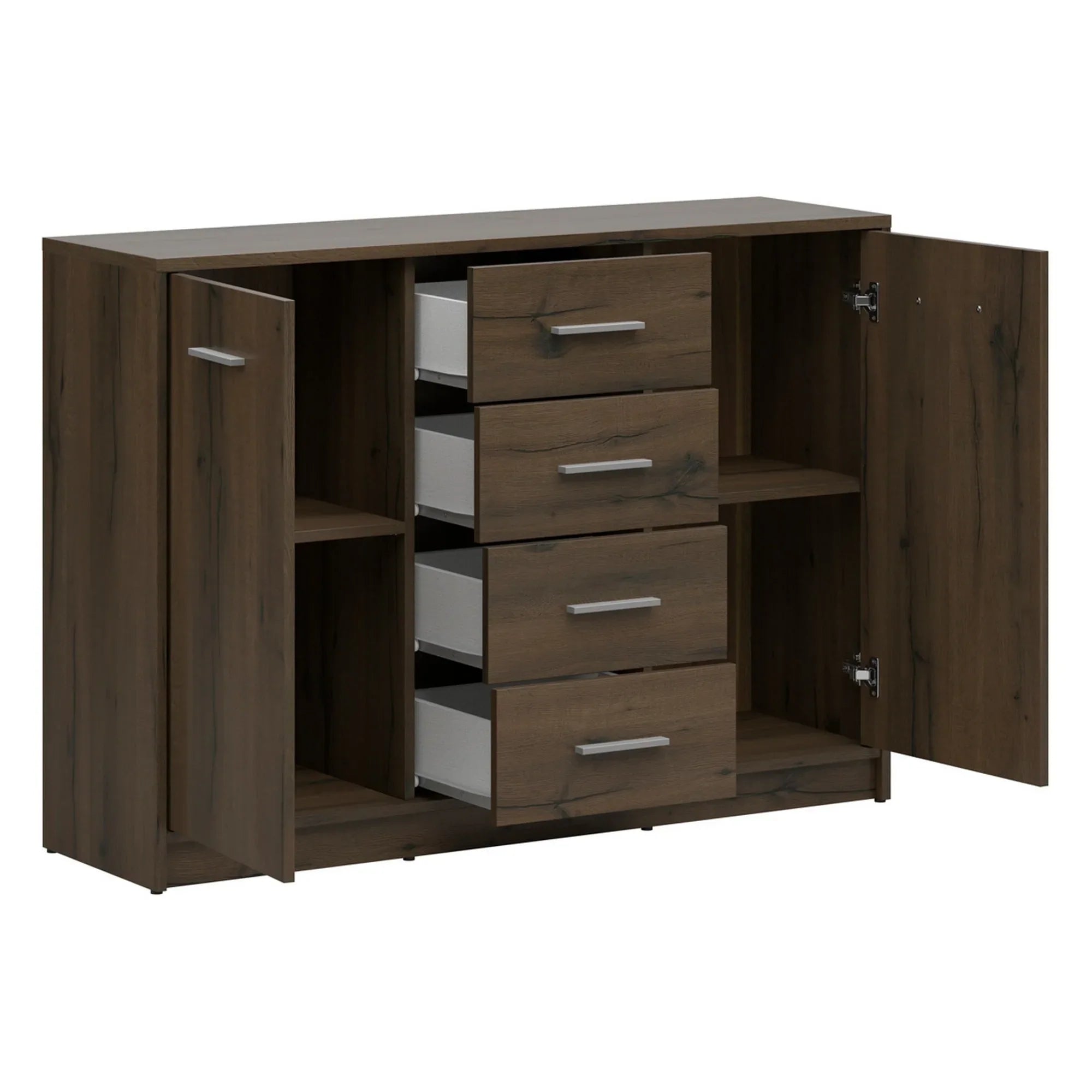 Comoda NEPO PLUS, stejar nobil, PAL laminat, 119x34x84 cm