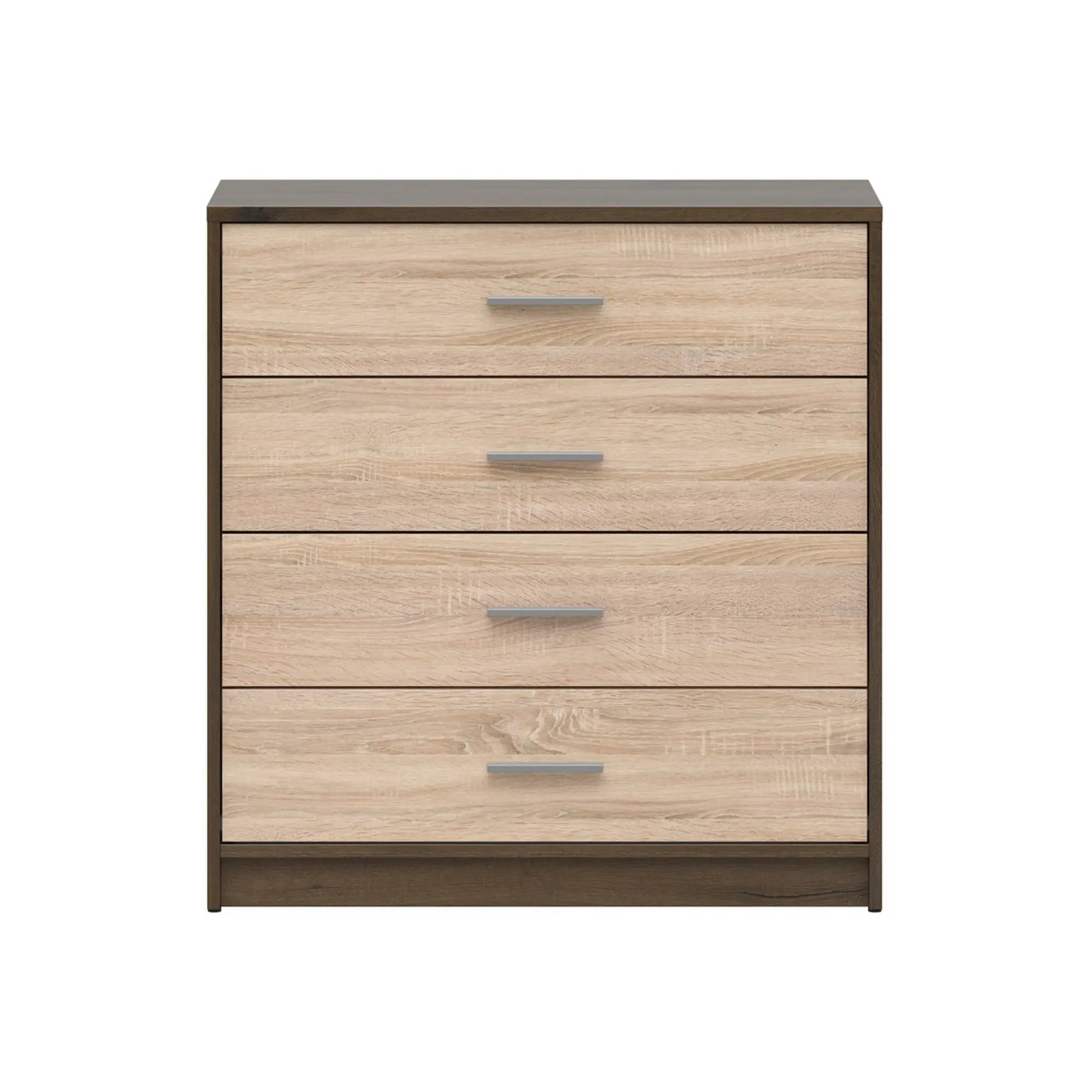 Comoda NEPO PLUS, stejar nobil/stejar sonoma, PAL laminat, cu 4 sertare, 80x34x84 cm