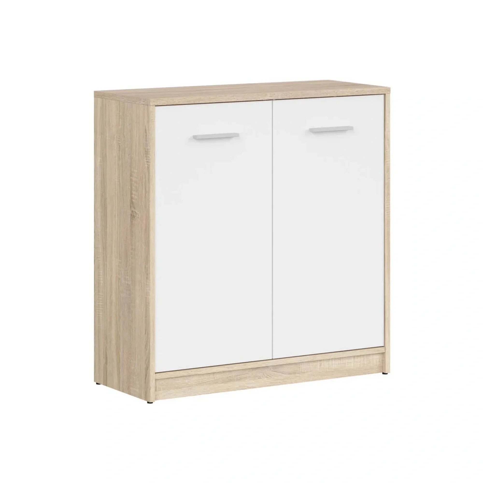 Comoda NEPO PLUS, stejar sonoma/alb, PAL laminat, 80x34x84 cm