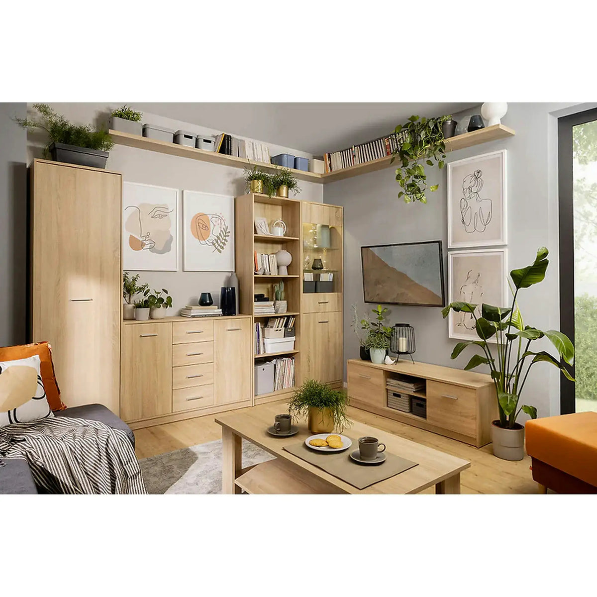 Comoda NEPO PLUS, stejar sonoma, PAL laminat, 119x34x84 cm