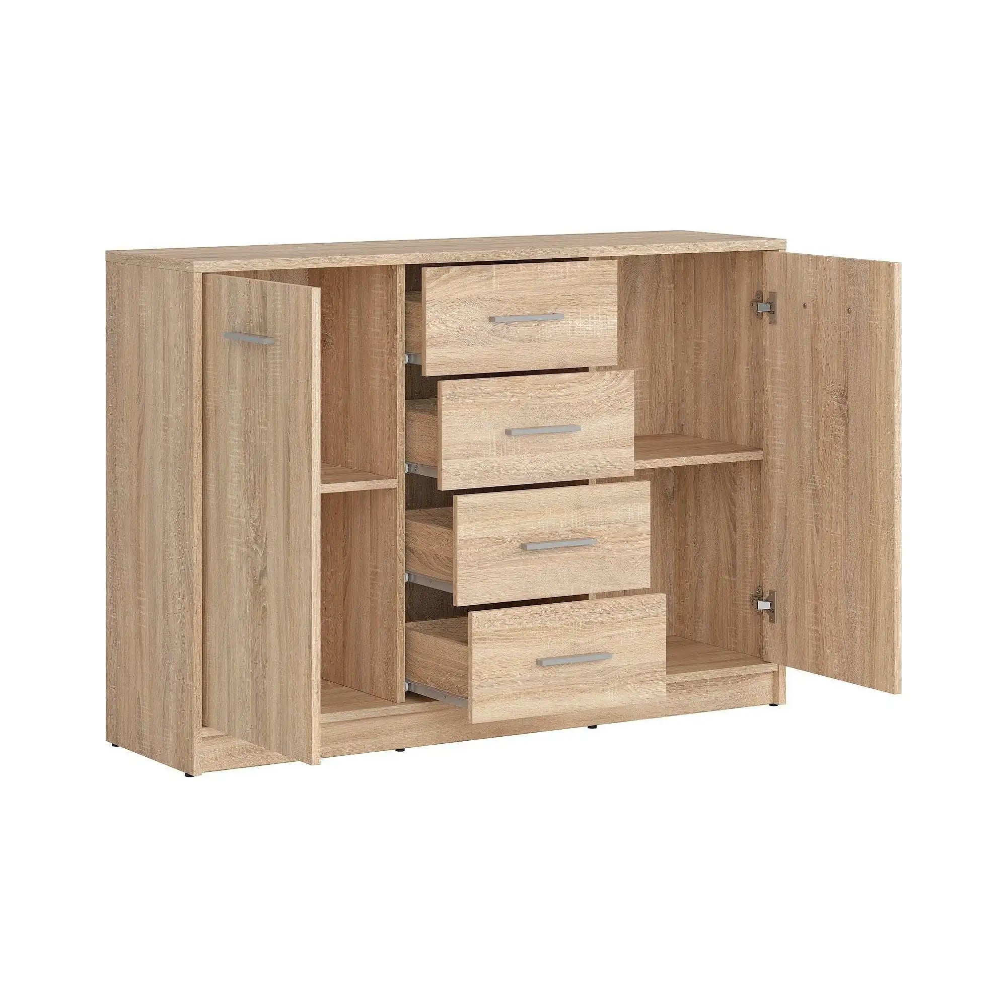 Comoda NEPO PLUS, stejar sonoma, PAL laminat, 119x34x84 cm