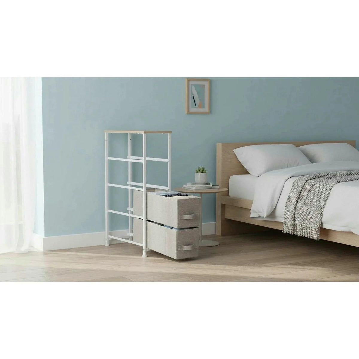Comoda OFELIA TYP 2, alb/bej/gri, 48x20x76 cm