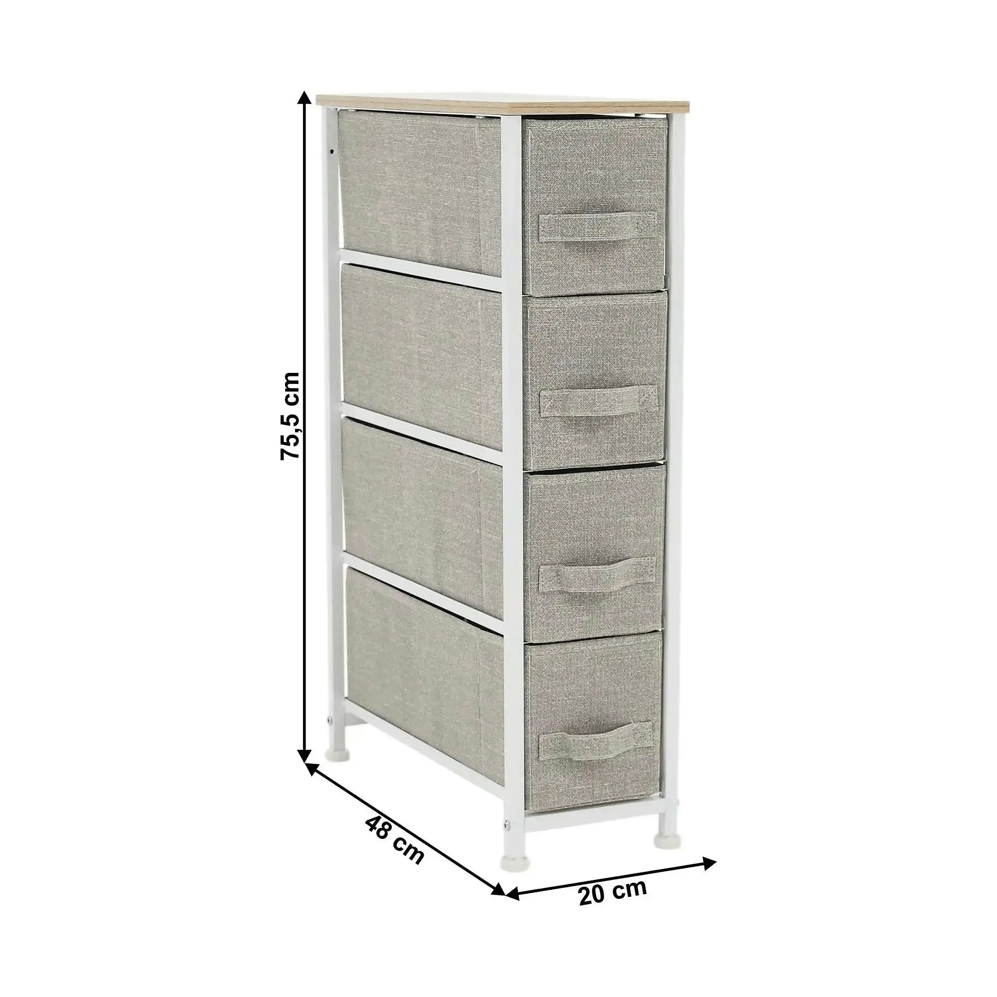 Comoda OFELIA TYP 2, alb/bej/gri, 48x20x76 cm