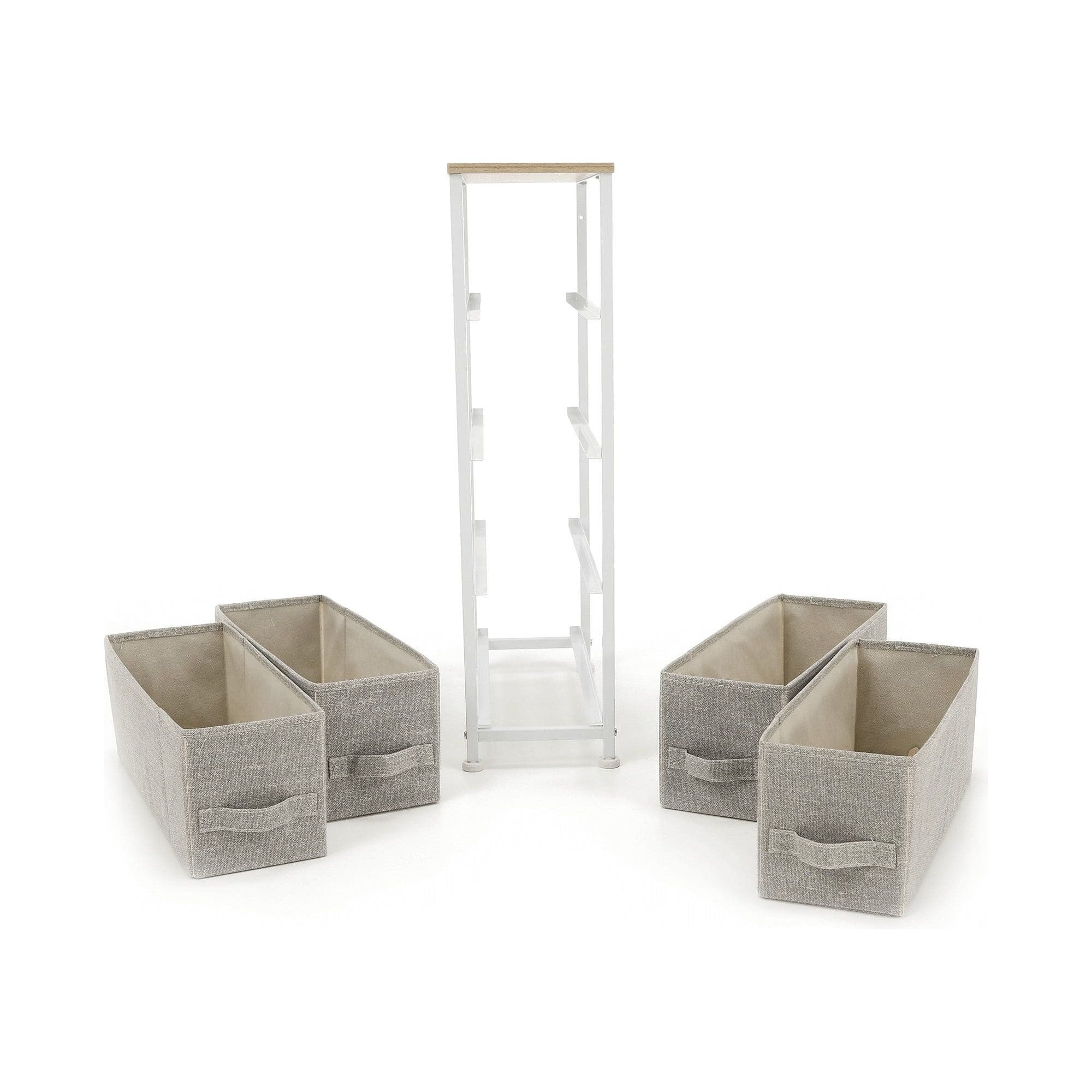 Comoda OFELIA TYP 2, alb/bej/gri, 48x20x76 cm