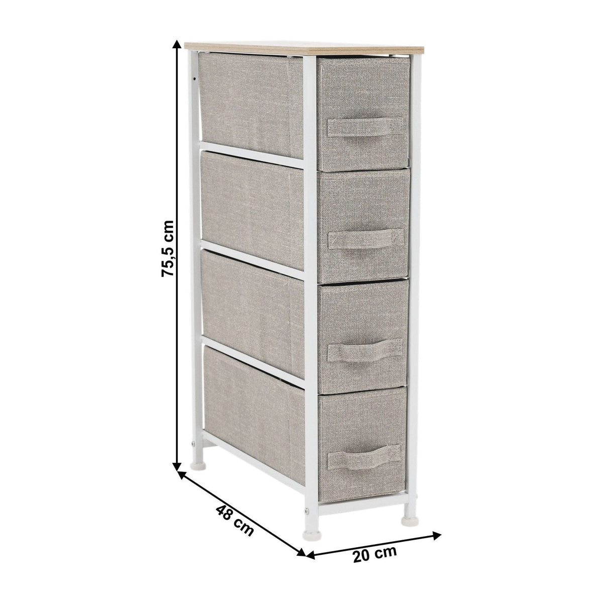 Comoda OFELIA TYP 2, alb/bej/gri, 48x20x76 cm