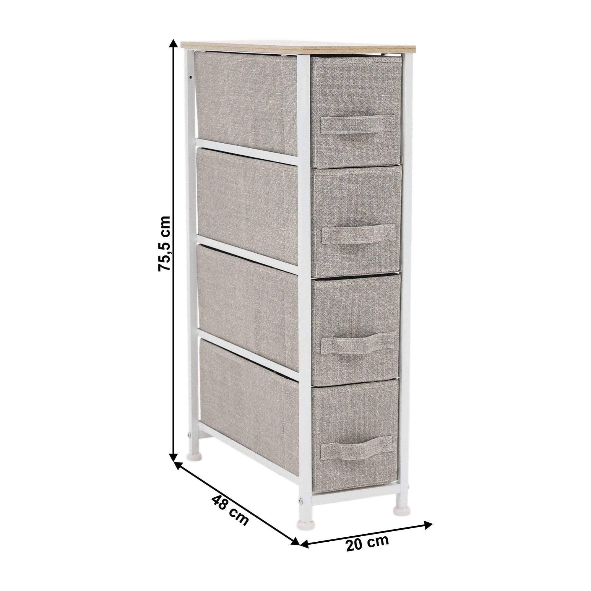 Comoda OFELIA TYP 2, alb/bej/gri, 48x20x76 cm