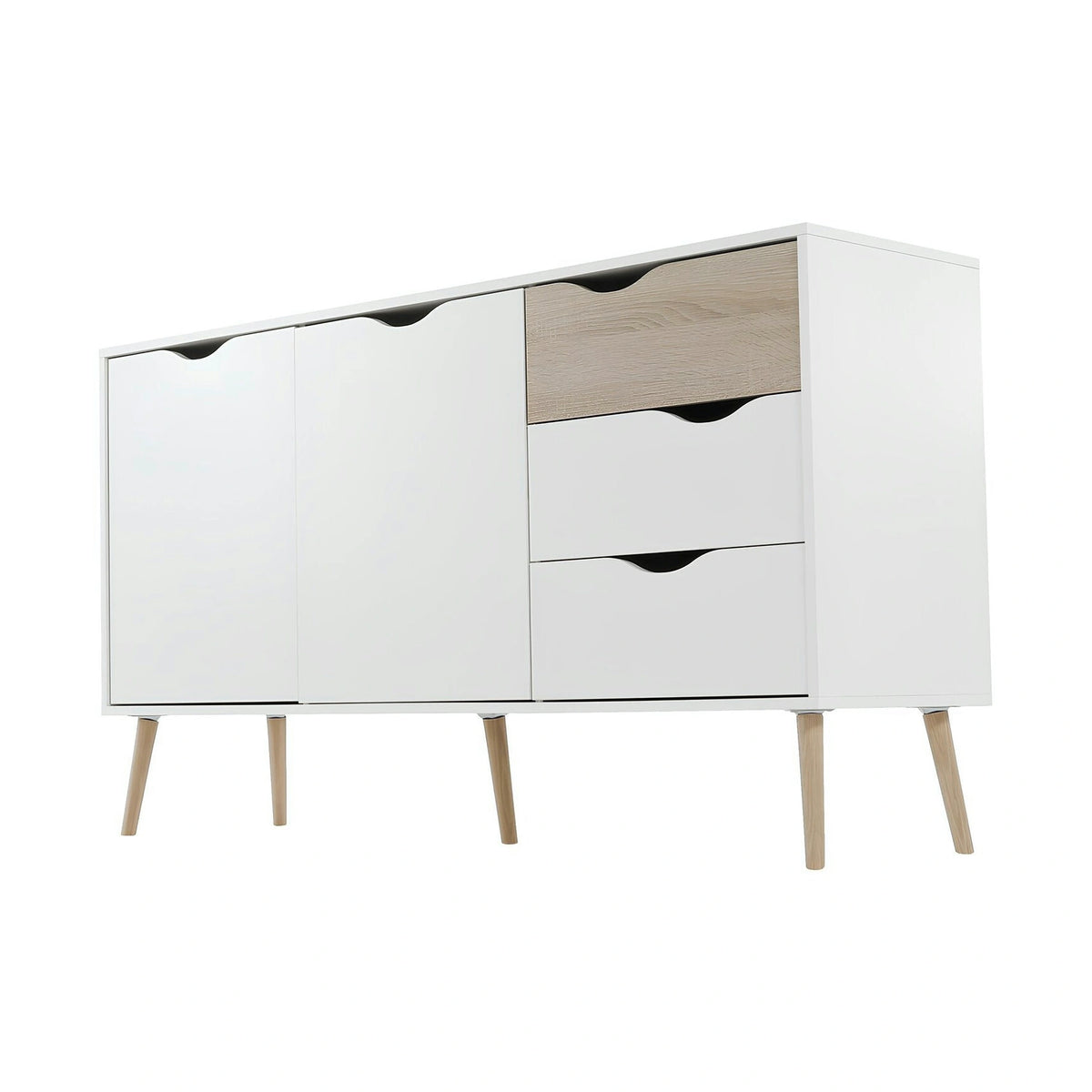 Comoda OSLO 75381, alb, stejar sonoma, PAL melaminat, 147x39x81 cm