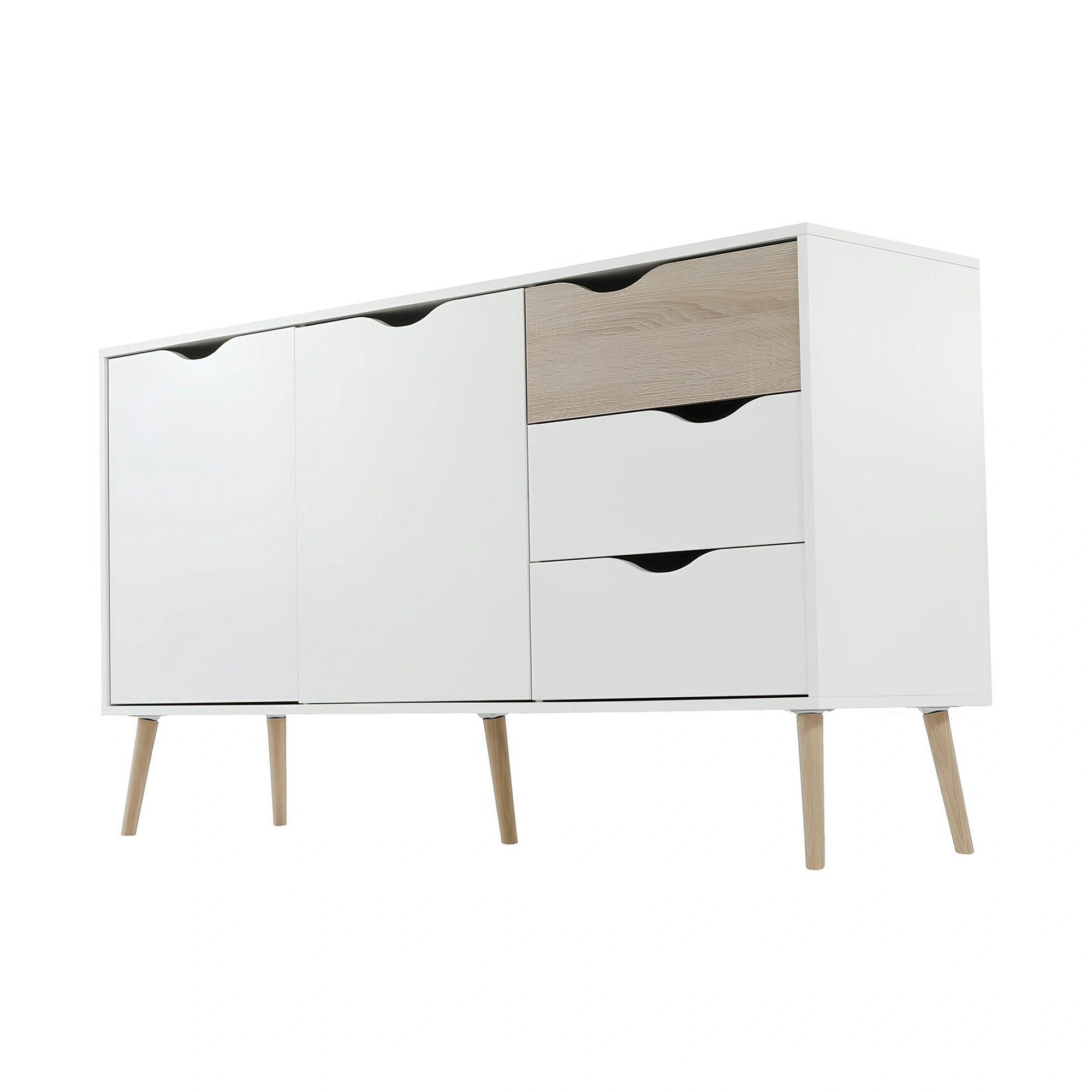 Comoda OSLO 75381, alb, stejar sonoma, PAL melaminat, 147x39x81 cm