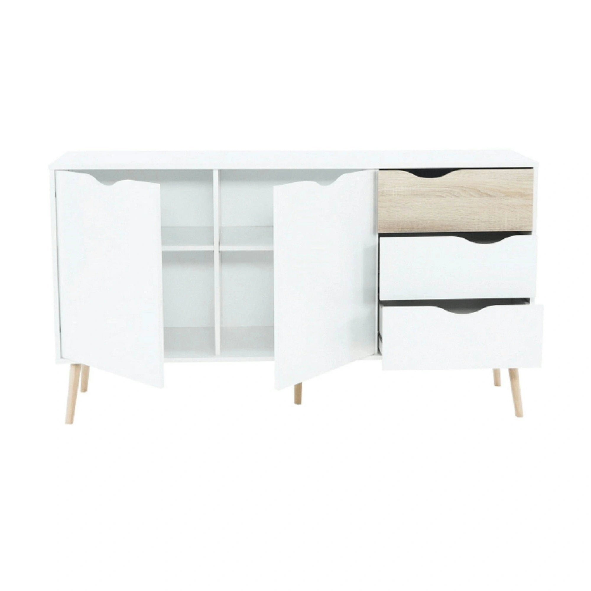 Comoda OSLO 75381, alb, stejar sonoma, PAL melaminat, 147x39x81 cm