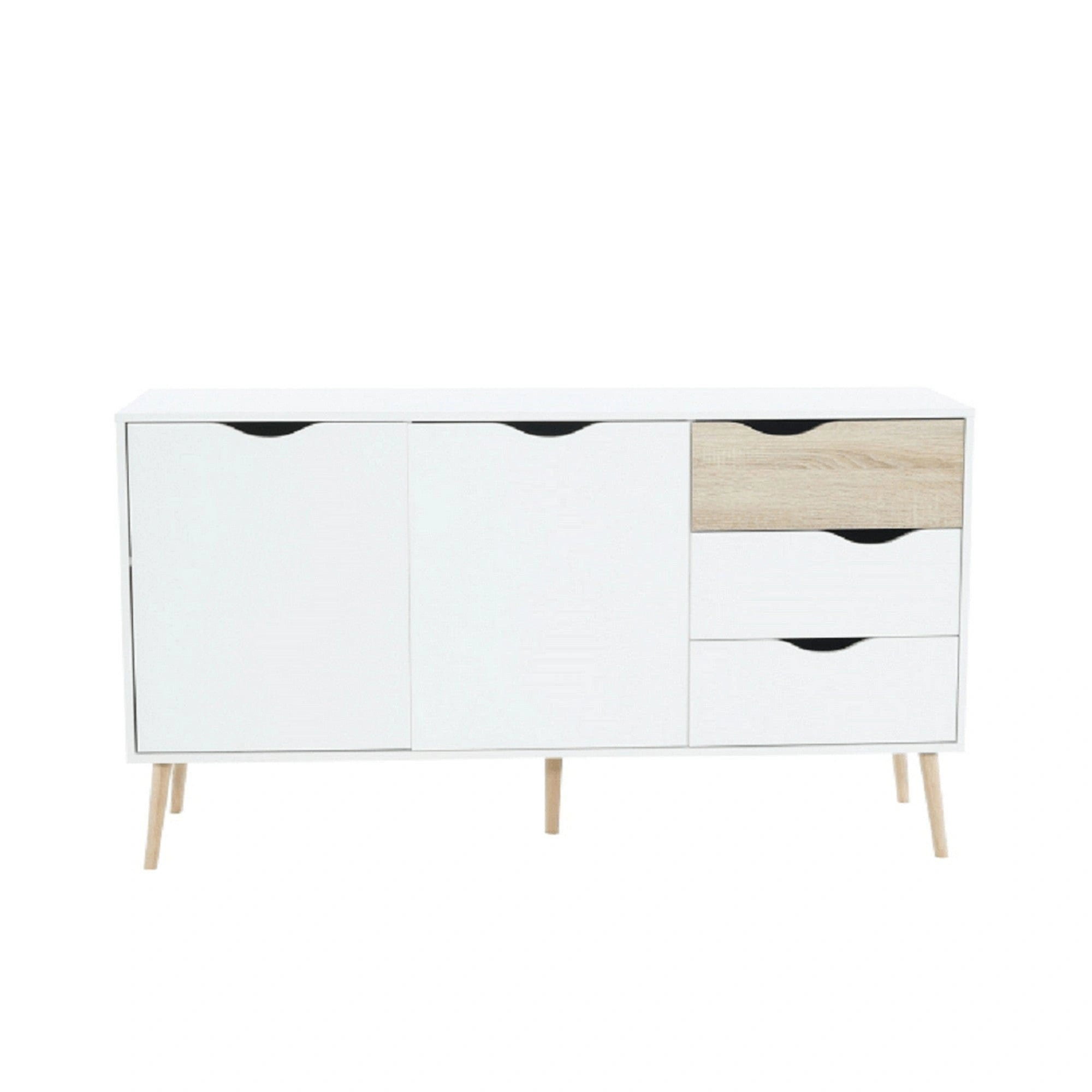 Comoda OSLO 75381, alb, stejar sonoma, PAL melaminat, 147x39x81 cm