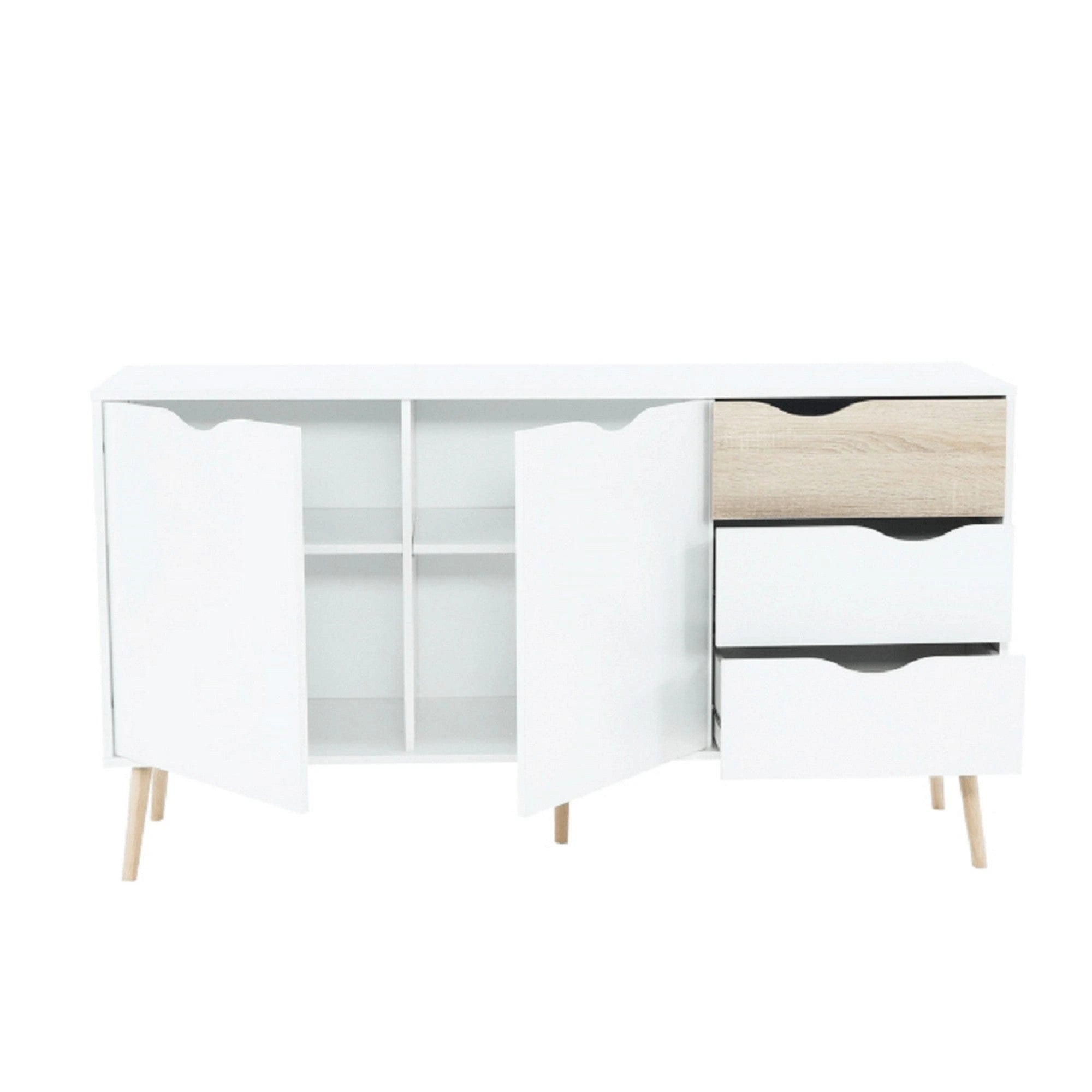 Comoda OSLO 75381, alb, stejar sonoma, PAL melaminat, 147x39x81 cm