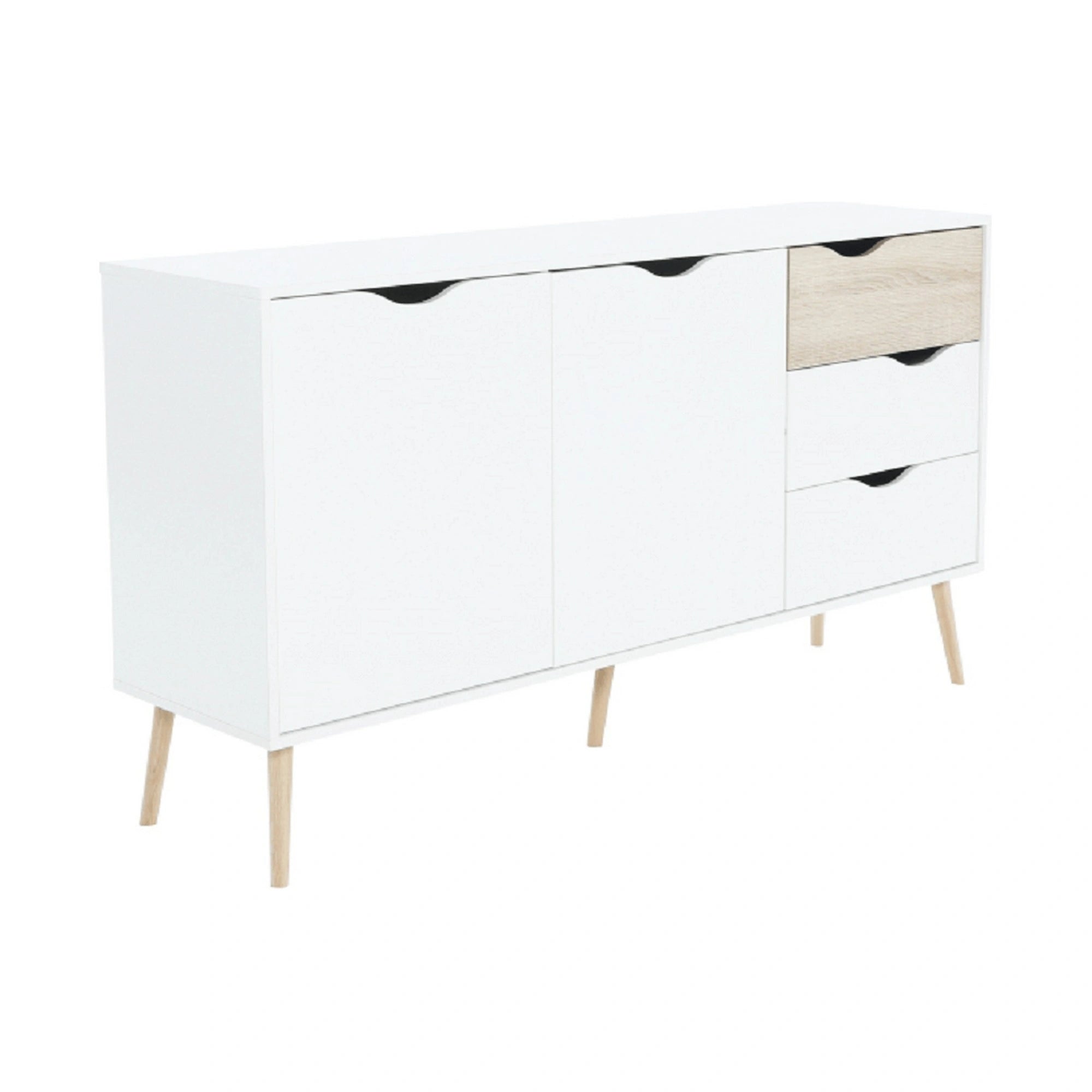 Comoda OSLO 75381, alb, stejar sonoma, PAL melaminat, 147x39x81 cm