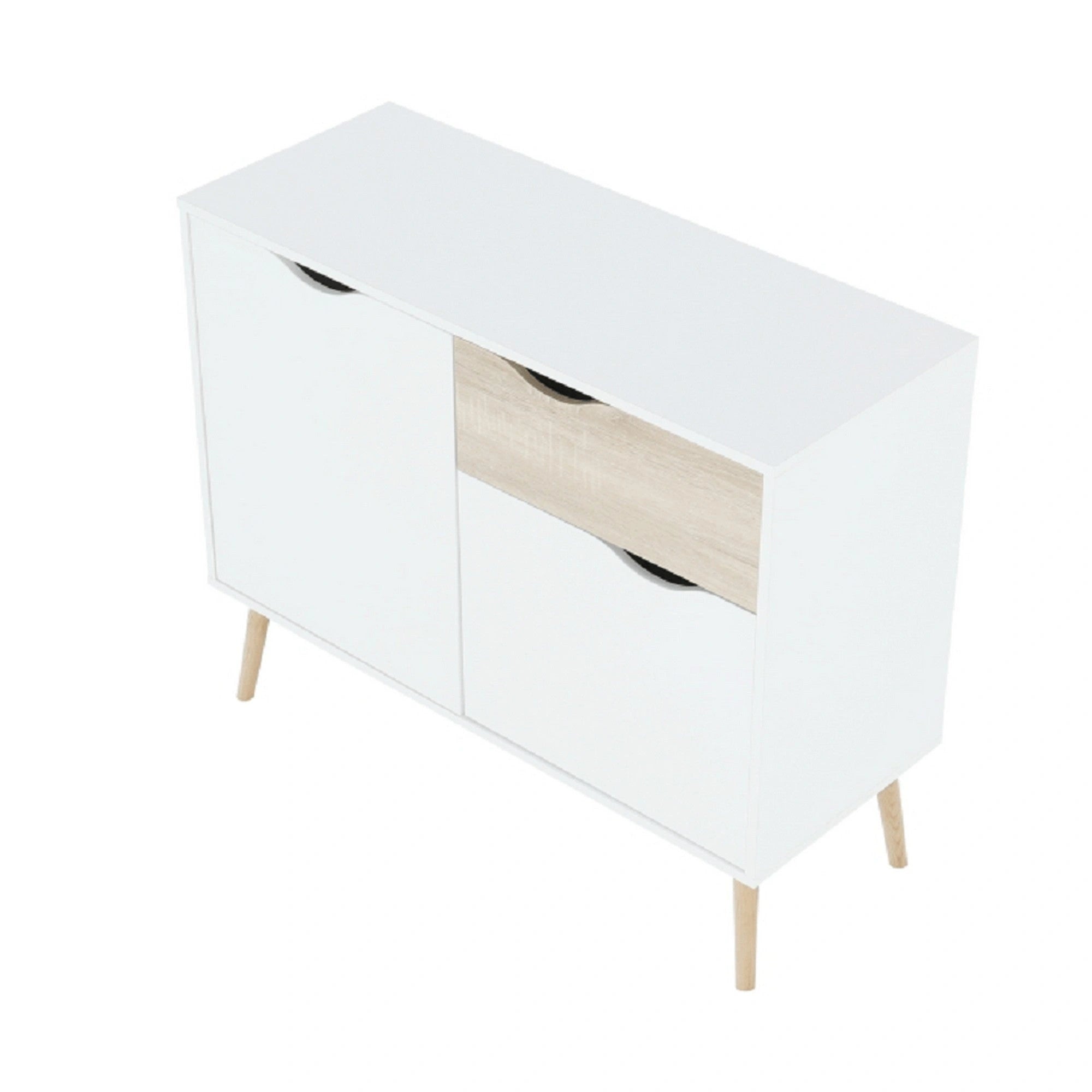 Comoda OSLO 75387, alb, stejar sonoma, PAL melaminat, 98x39x81 cm