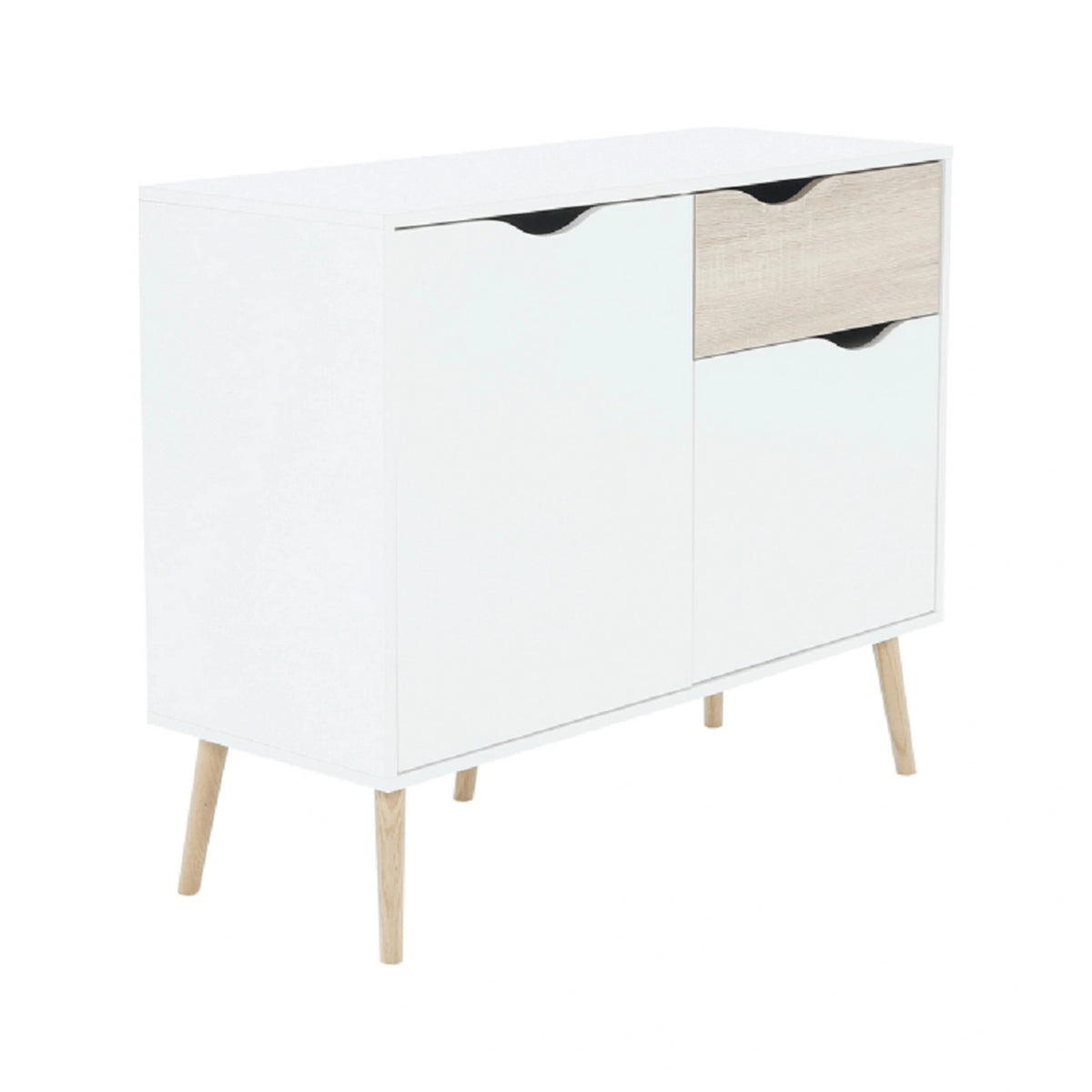 Comoda OSLO 75387, alb, stejar sonoma, PAL melaminat, 98x39x81 cm