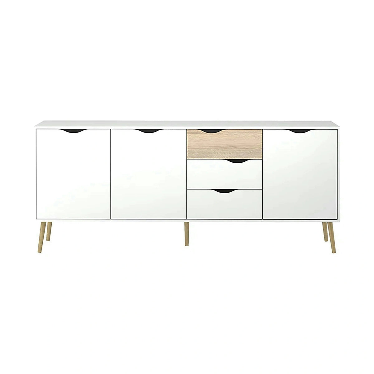 Comoda OSLO 75454, stejar sonoma/alb, DTD laminat, 196x39x82 cm