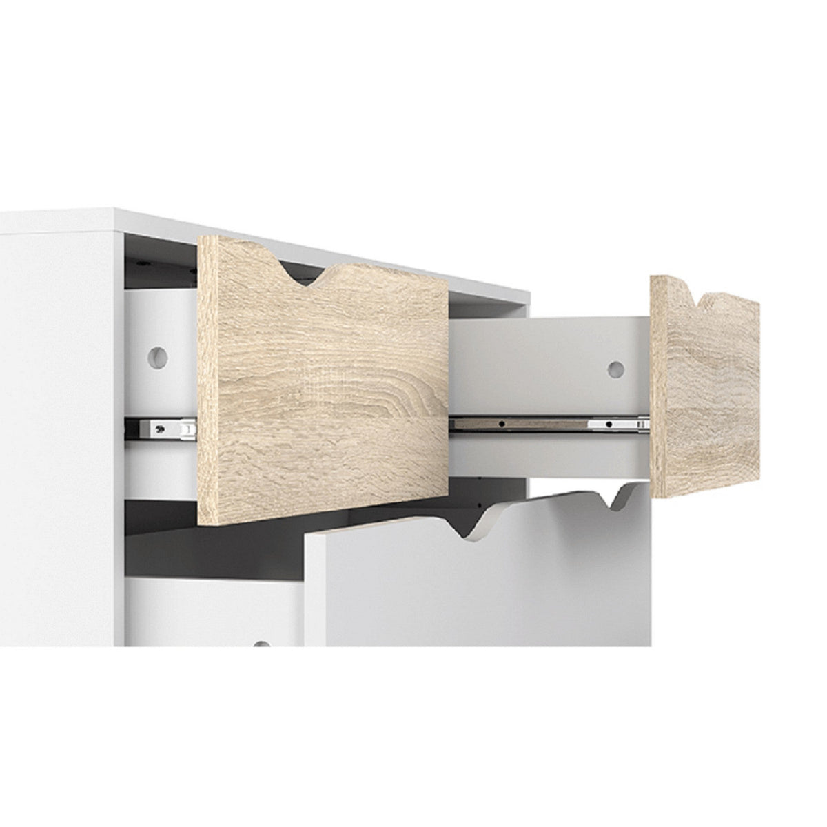 Comoda OSLO 75456, stejar sonoma/alb, DTD laminat, 99x39x101 cm