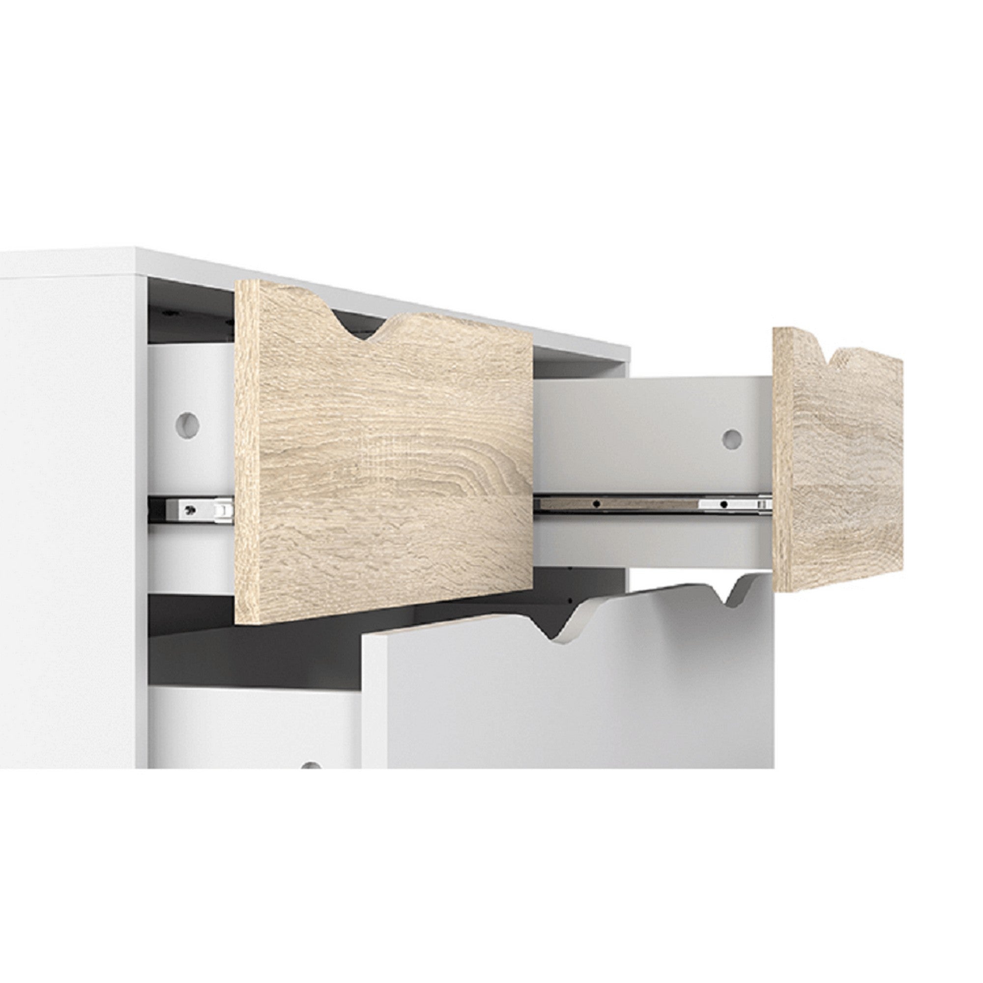 Comoda OSLO 75456, stejar sonoma/alb, DTD laminat, 99x39x101 cm