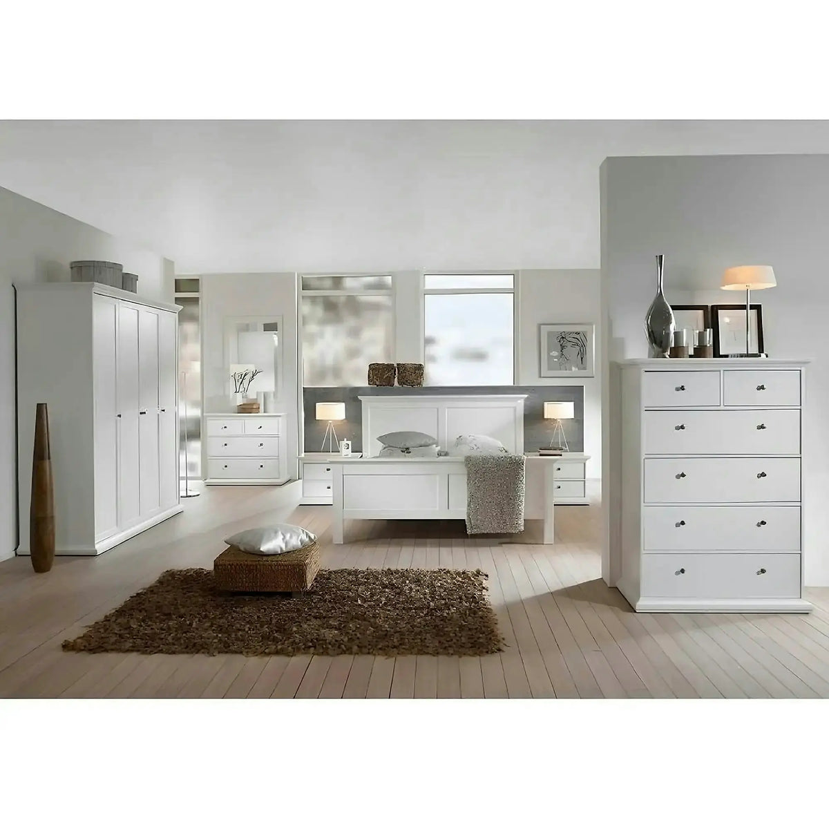 Comoda PARIS, 70306/76718, alb, PAL infoliat, 96x49x140 cm