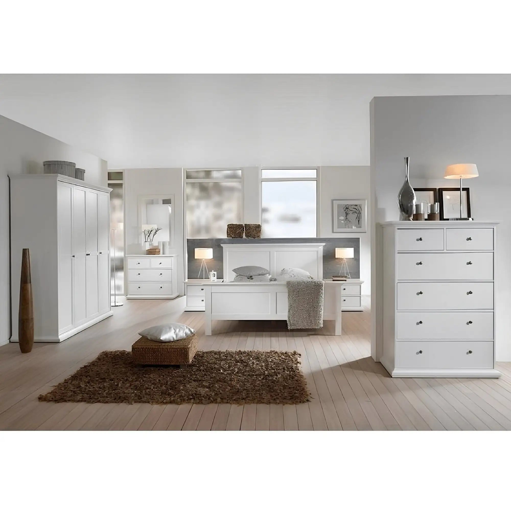 Comoda PARIS, 70306/76718, alb, PAL infoliat, 96x49x140 cm