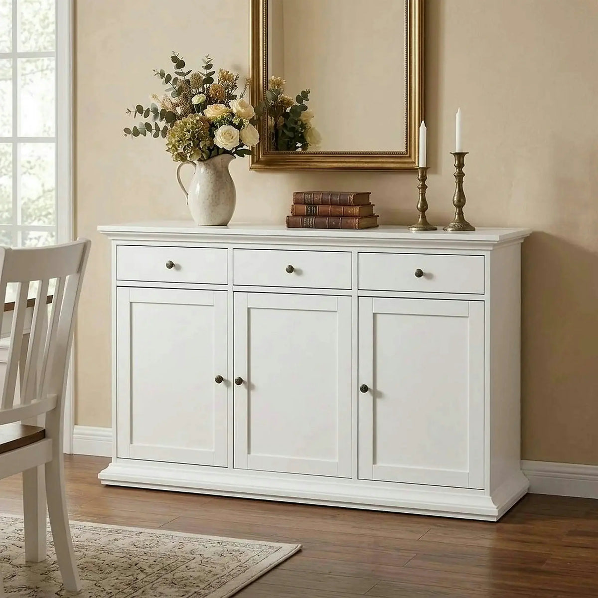 Comoda PARIS 77824, alb, PAL infoliat, 144x46x92 cm