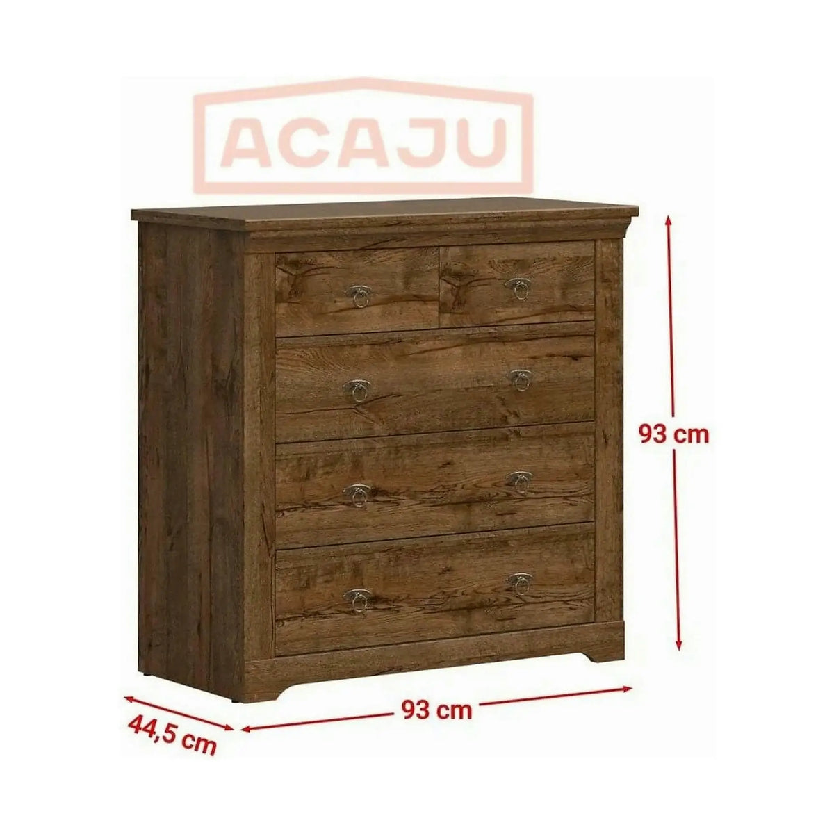 Comoda PATRAS KOM5S, stejar april, PAL, 93x45x93 cm