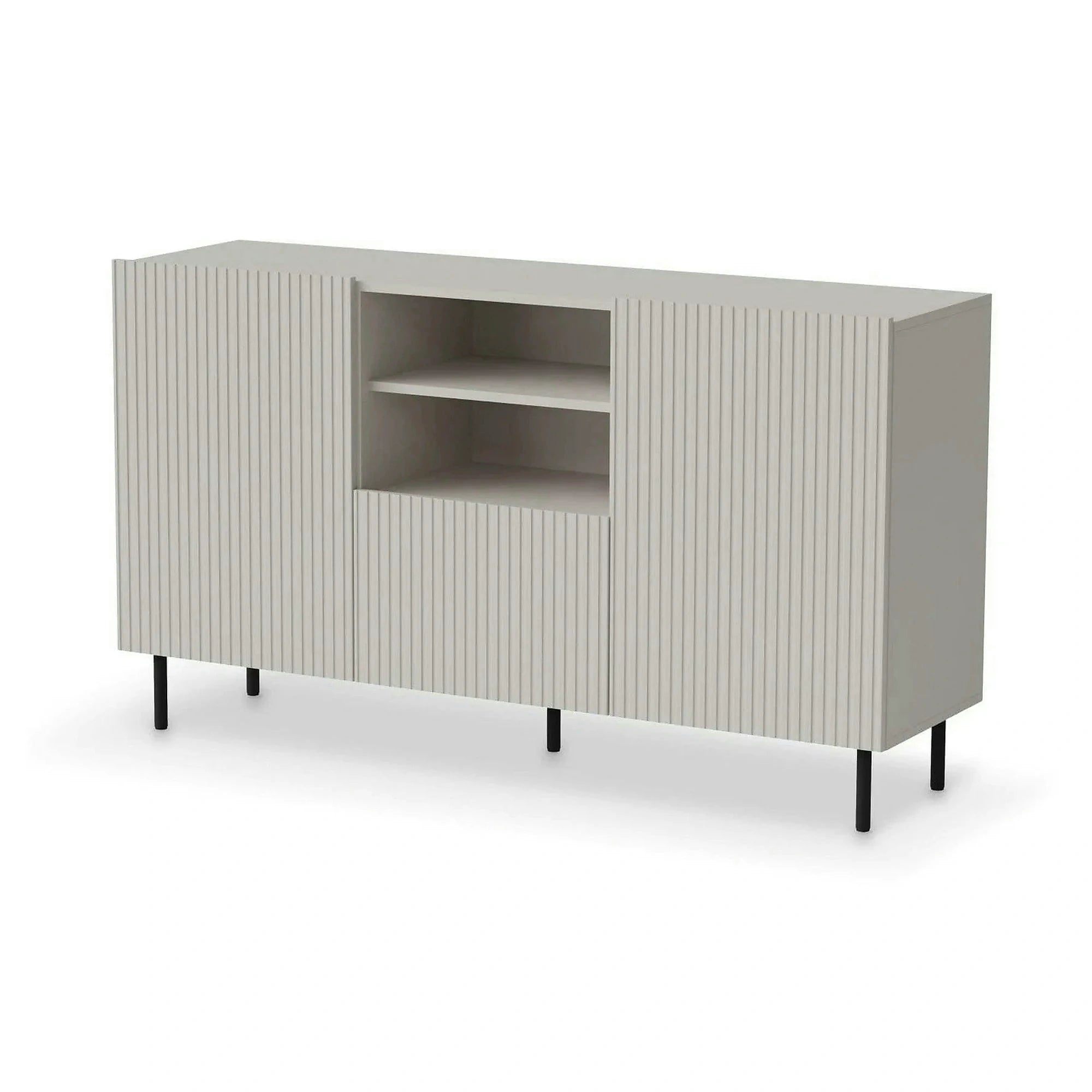 Comoda PAXOS KM-1, casmir/negru, PAL laminat/otel, 150x40x84 cm