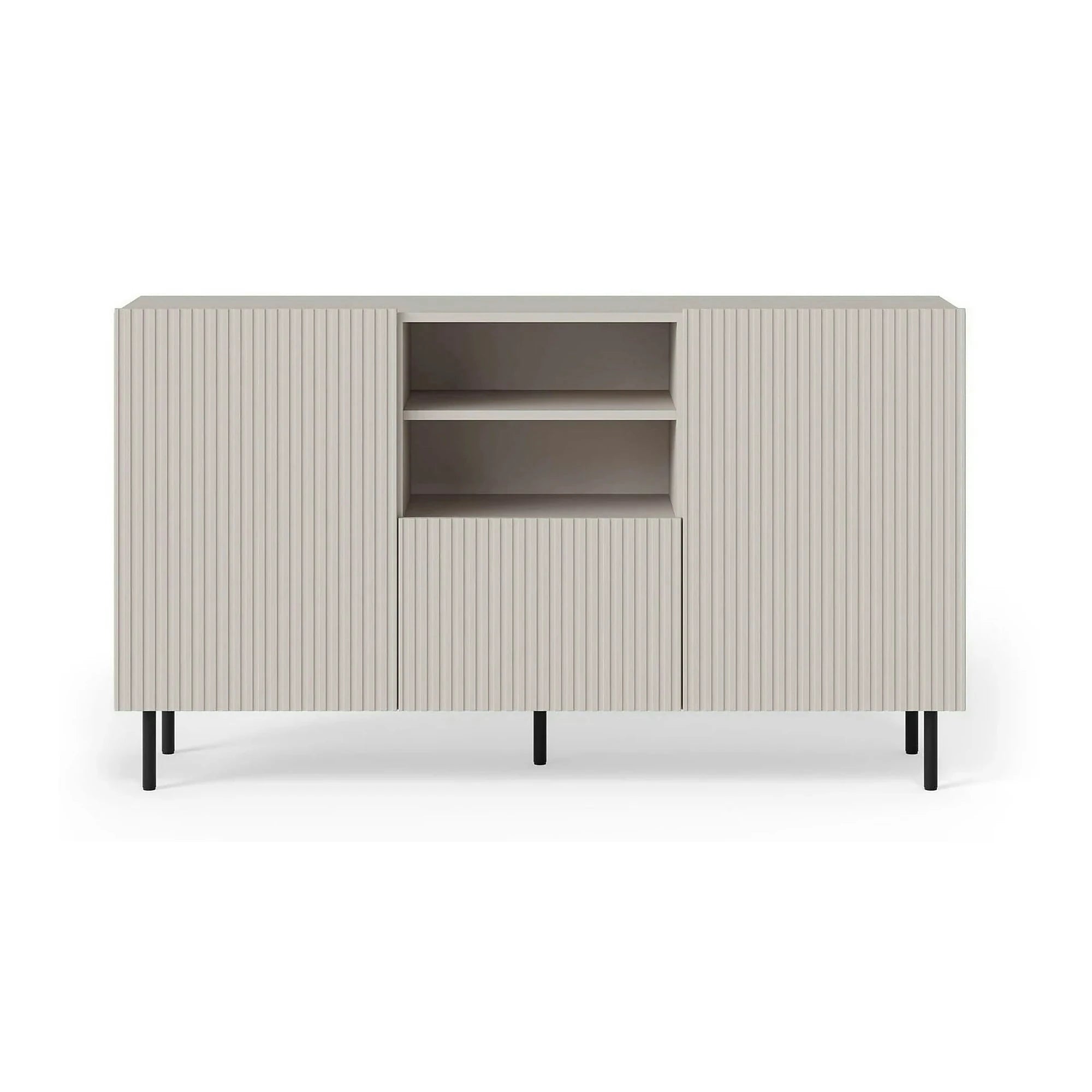 Comoda PAXOS KM-1, casmir/negru, PAL laminat/otel, 150x40x84 cm