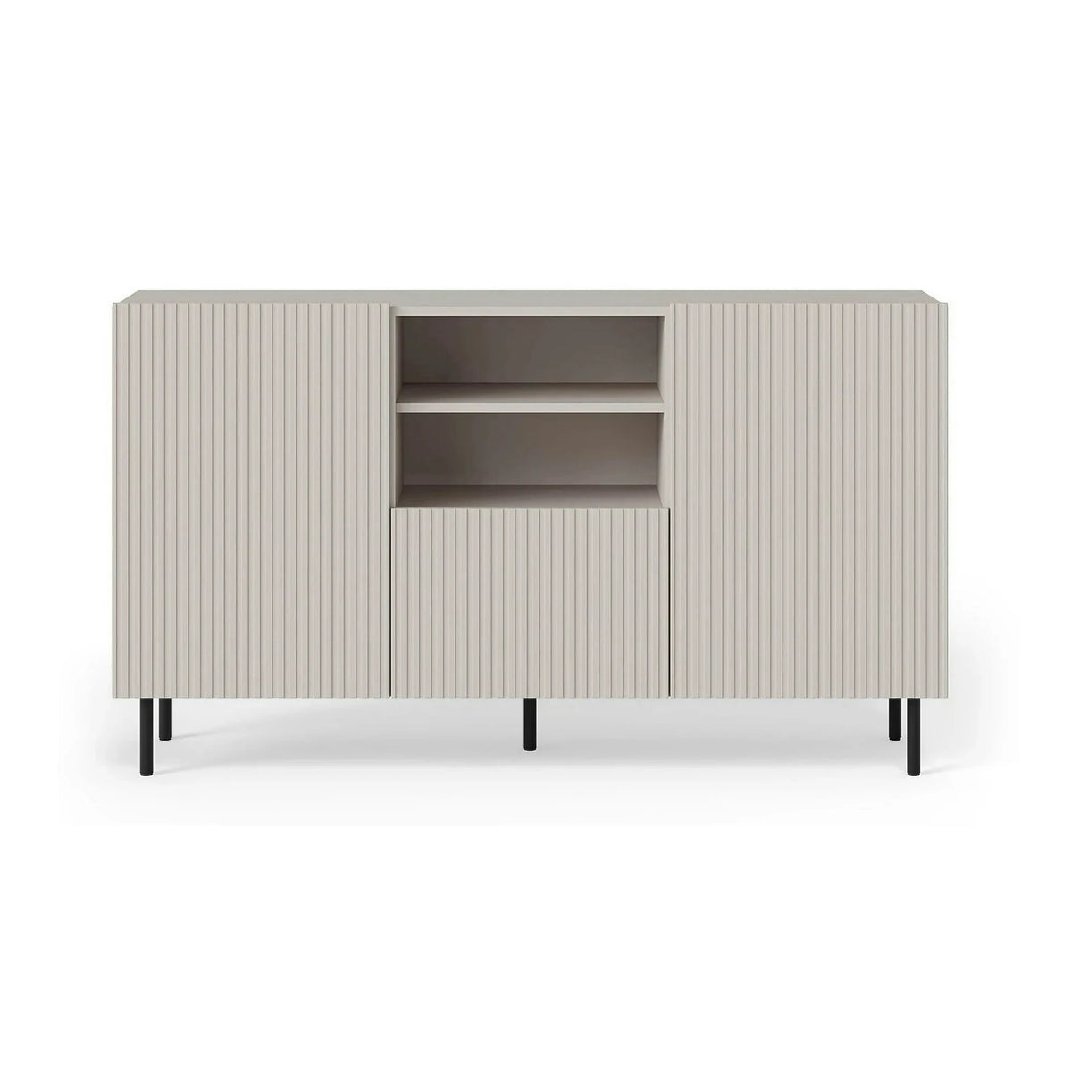 Comoda PAXOS KM-1, casmir/negru, PAL laminat/otel, 150x40x84 cm