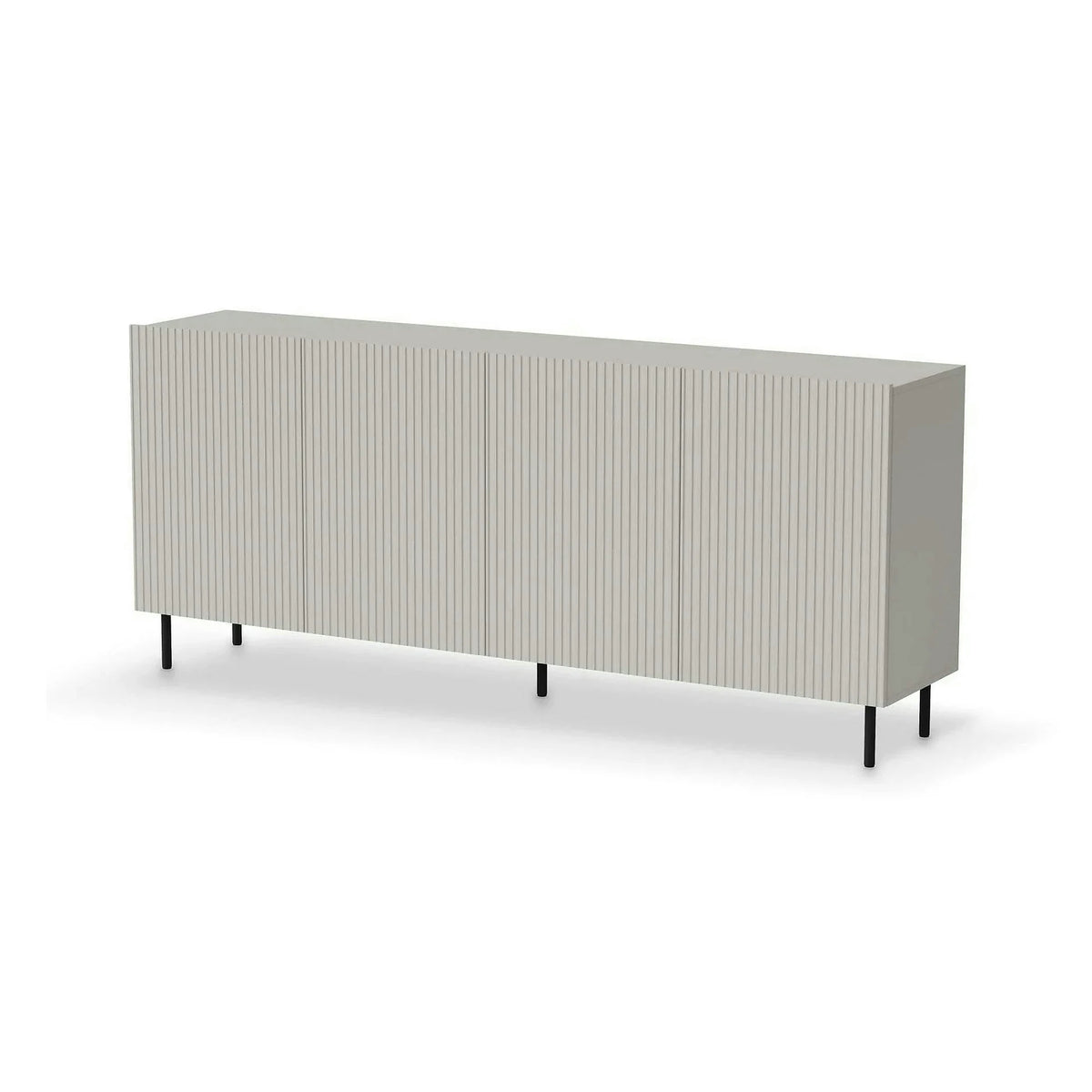 Comoda PAXOS KM-2, casmir/negru, PAL laminat/otel, 180x40x84 cm