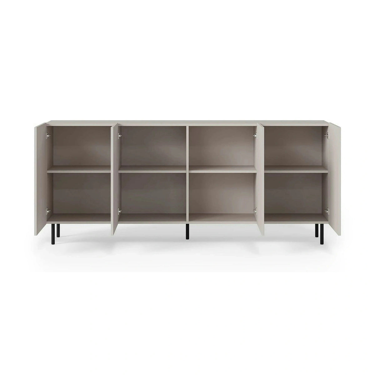 Comoda PAXOS KM-2, casmir/negru, PAL laminat/otel, 180x40x84 cm
