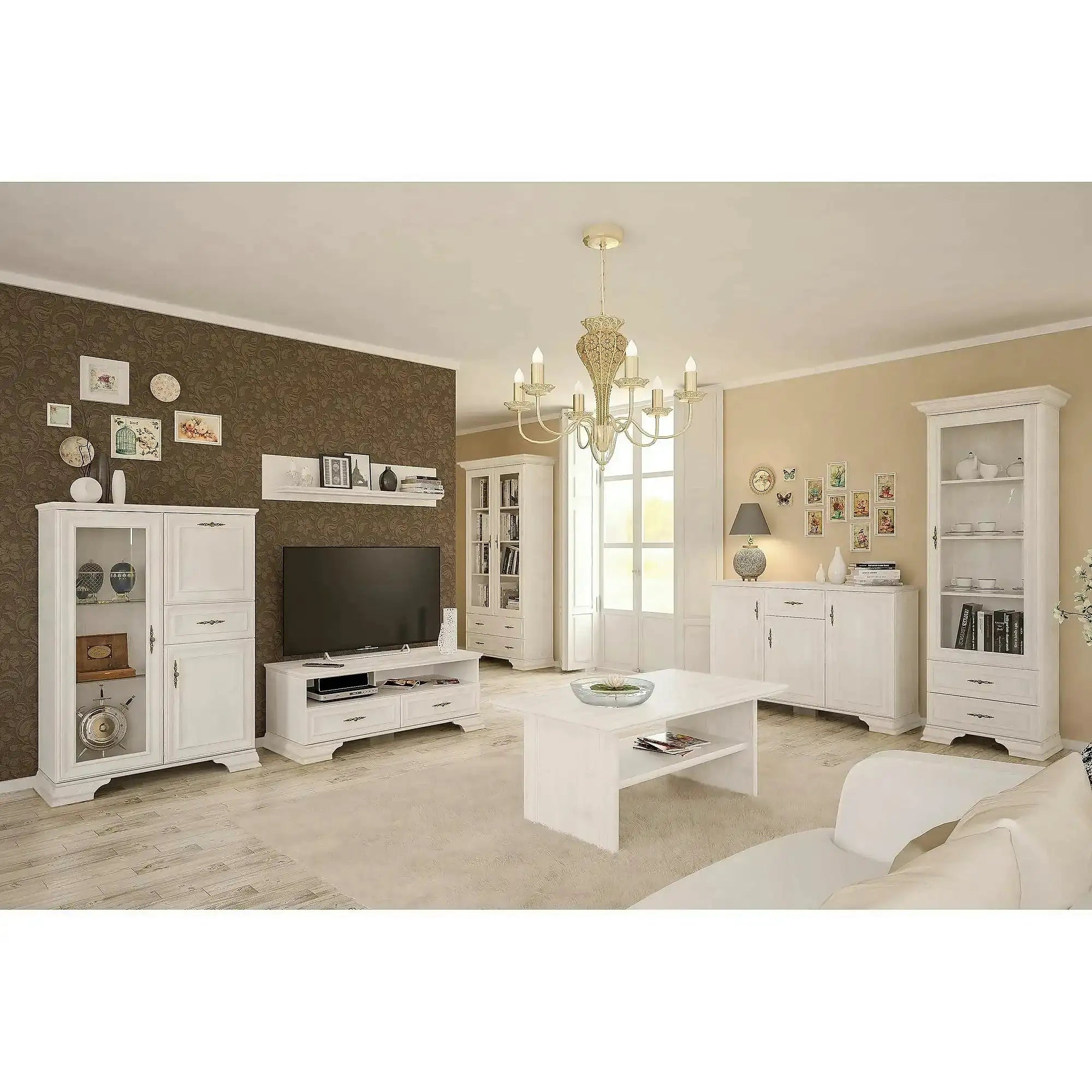 Comoda pin alb anderson IRYS, PAL laminat, 138x39x89 cm